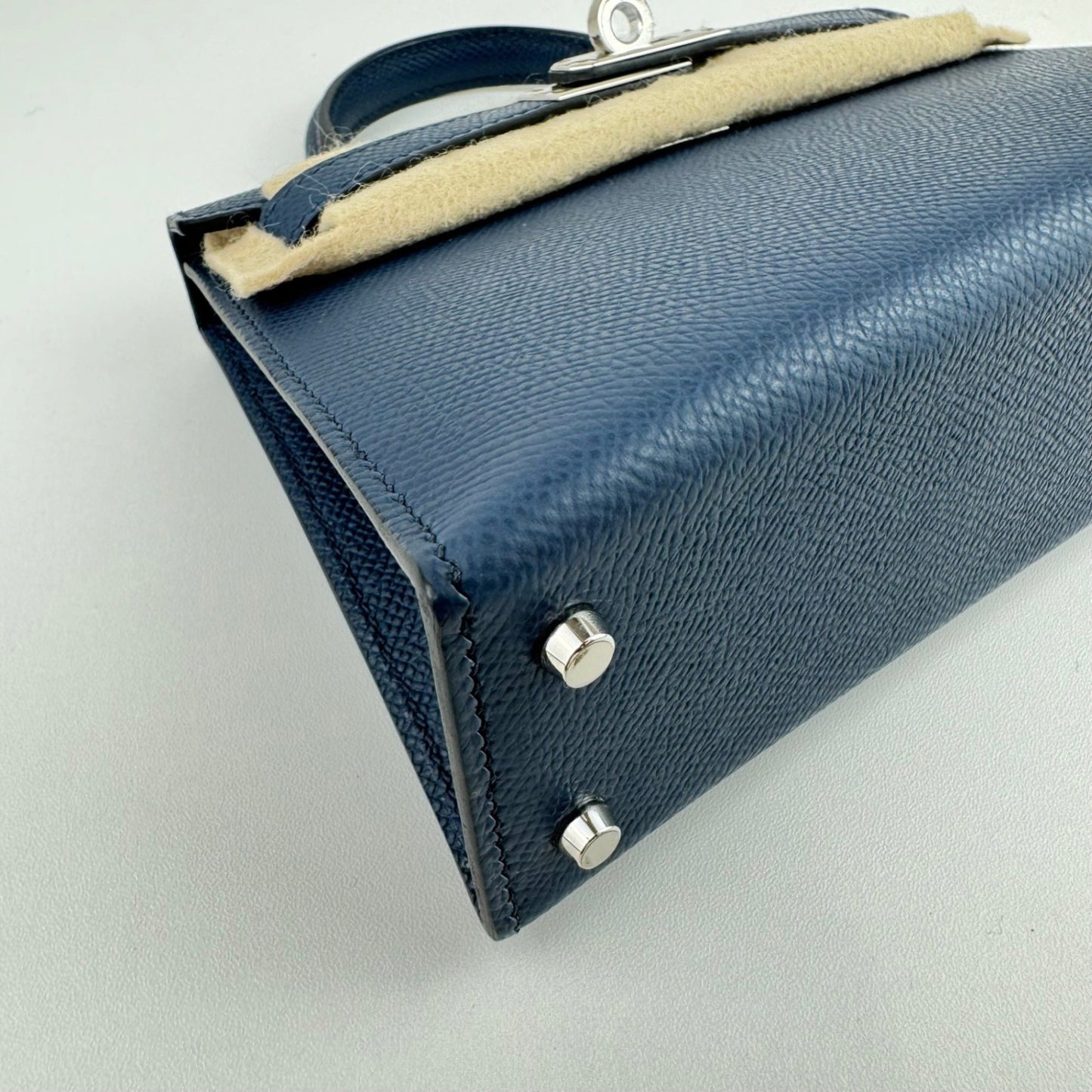 Mini Kelly ミニケリー Bleu de prusse ブルードプリュス PHW シルバー金具 Stamp-B B刻印