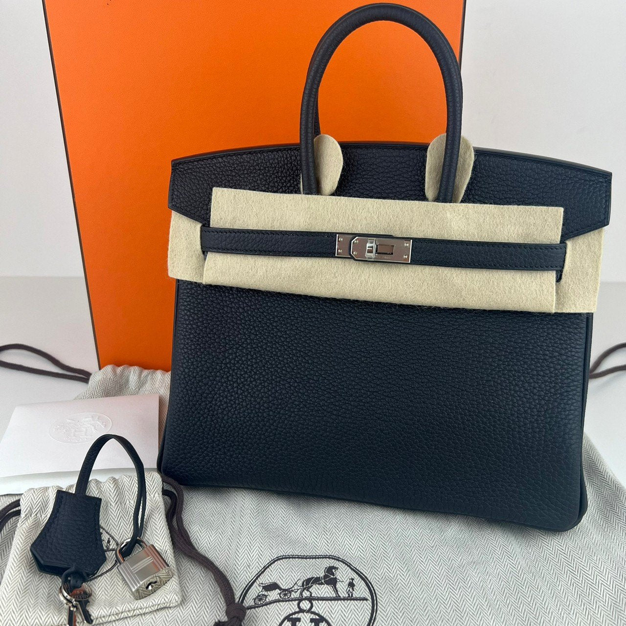 Birkin25 バーキン25 Black ブラック PHW シルバー金具 W刻印 Togo トゴ