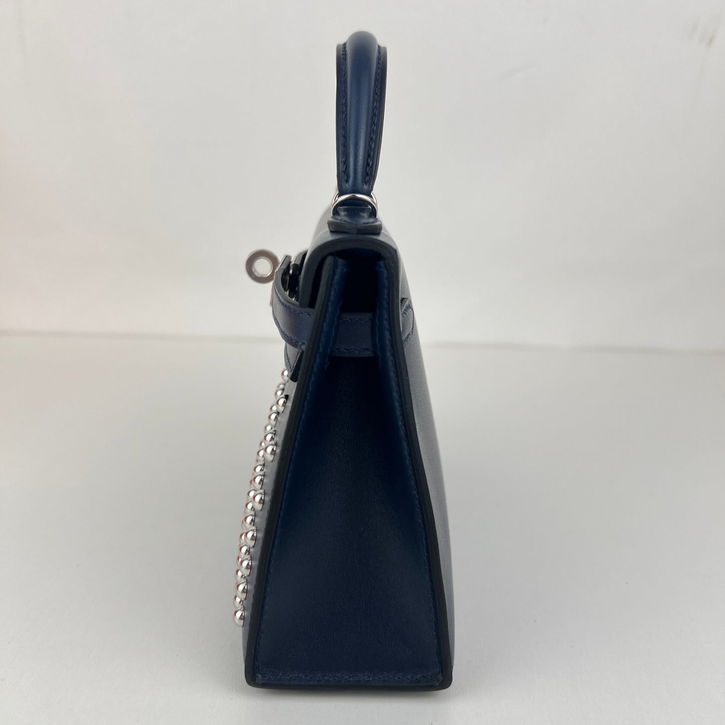 Mini kelly cloute ミニケリークルーテ Blue abysse ブルーアビス PHW シルバー金具 Stamp-K K刻印 Box calf ボックスカーフ