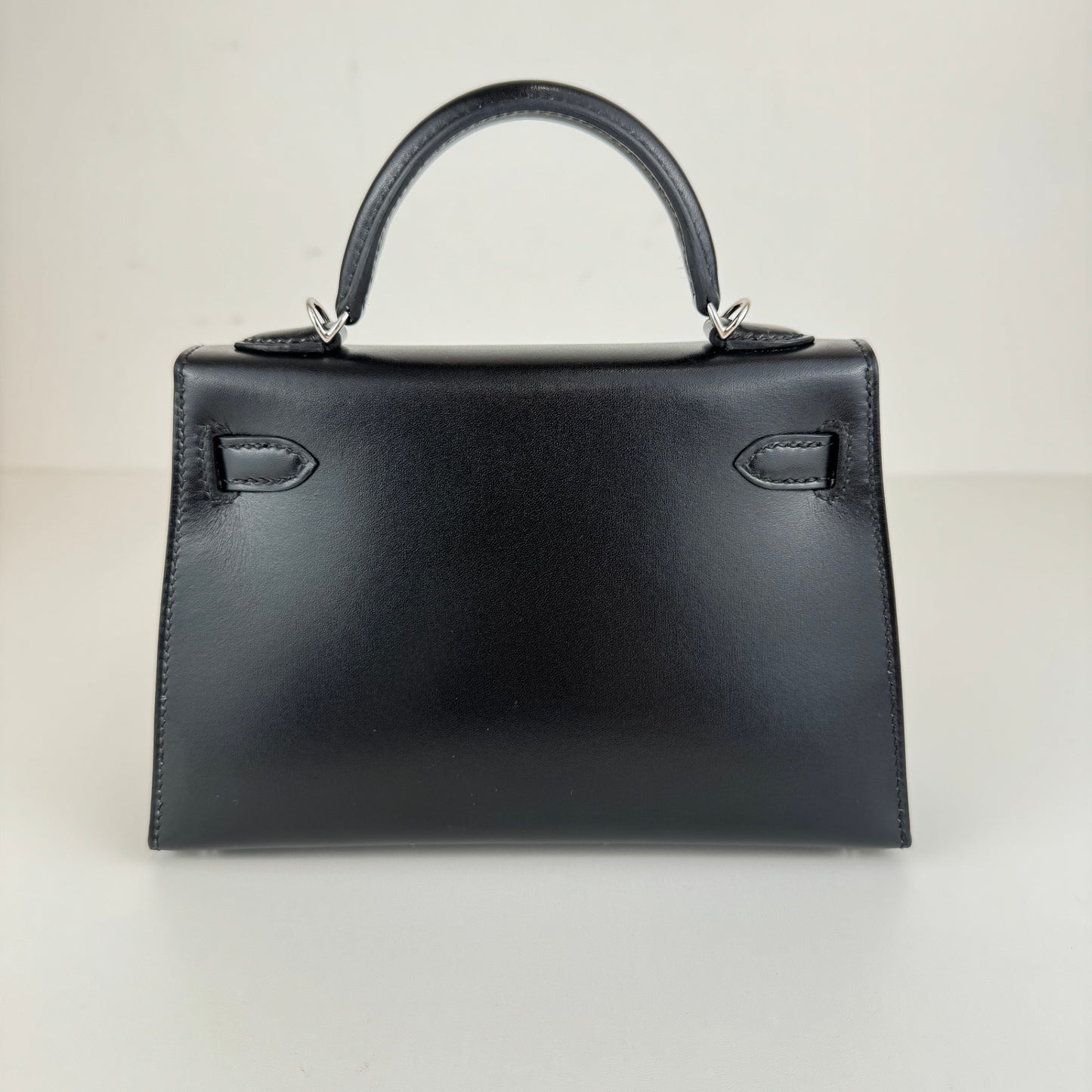 Mini kelly ミニケリー Black ブラック シルバー金具 Box calf ボックスカーフ Stamp-B B刻印
