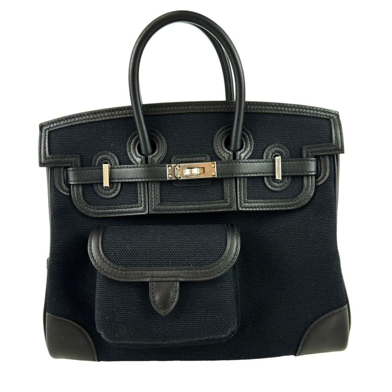 Birkin25 Cargo バーキン25カーゴ Black ブラック PHW シルバー金具 Toile Goeland Canvas Veau Swift トワルゴエラン ヴォースイフトStamp-W W刻印
