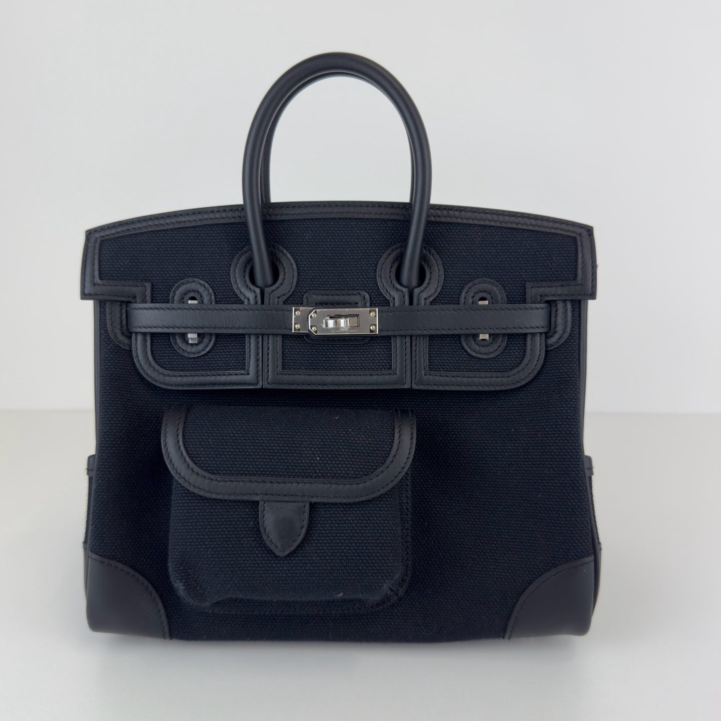 Birkin25 Cargo バーキン25 カーゴ Black ブラック PHW シルバー金具 W刻
