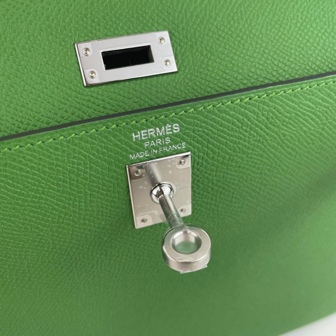 新品 HERMES エルメス Kelly25 ケリー25 Vert yucca ヴェールユッカ Epsom エプソン PHW シルバー金具 B刻