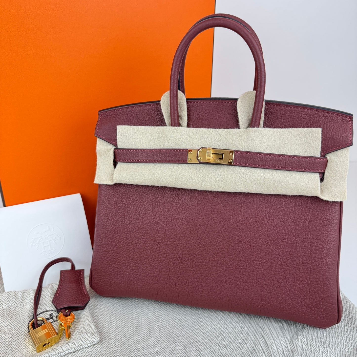 Birkin25 バーキン25 Rouge H ルージュアッシュ YG金具 Stamp-K K刻印 Togo トゴ