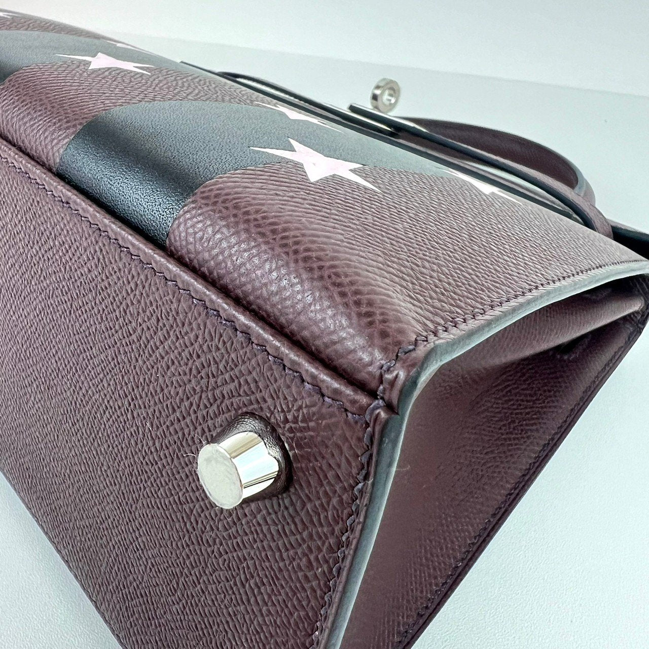 Kelly25 Sellier Casaque Etoilee ケリー25セリエ カザック エトワール Stamp-W W刻印 Epsom エプソン Rouge sellier/Black/Rose darling ルージュセリエ/ブラック/ローズダーリン PHW シルバー金具