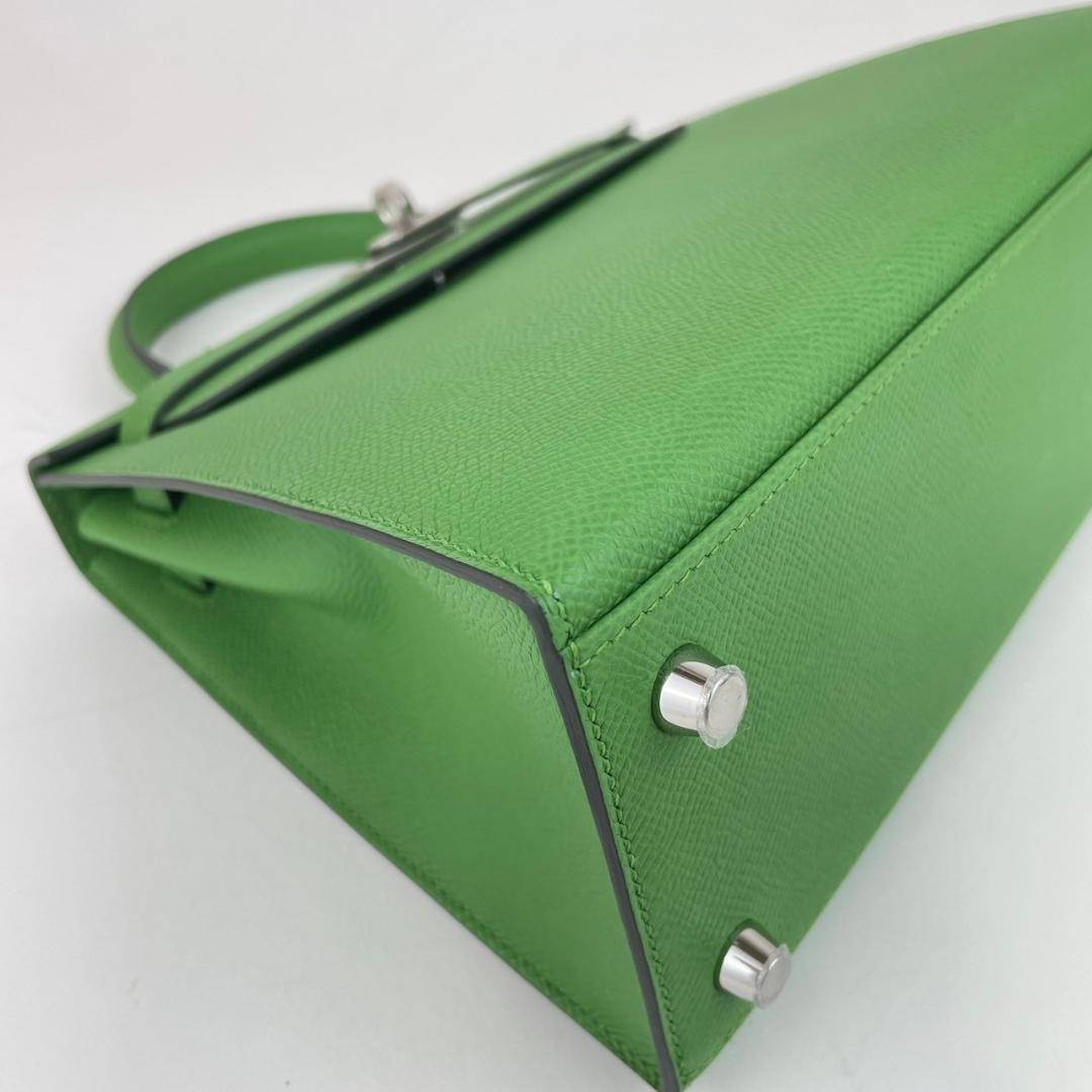 新品 HERMES エルメス Kelly25 ケリー25 Vert yucca ヴェールユッカ Epsom エプソン PHW シルバー金具 B刻