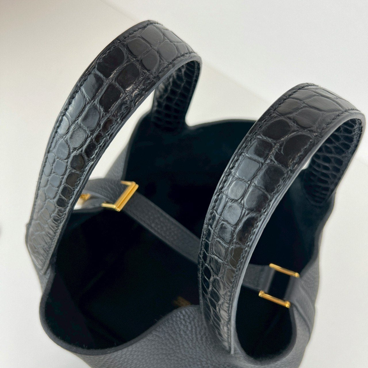 Picotin lock PM ピコタンロック18 Black ブラック Taurillon clemence トリヨンクレマンス crocodile クロコダイル GHW ゴールド金具 Stamp-Z Z刻印