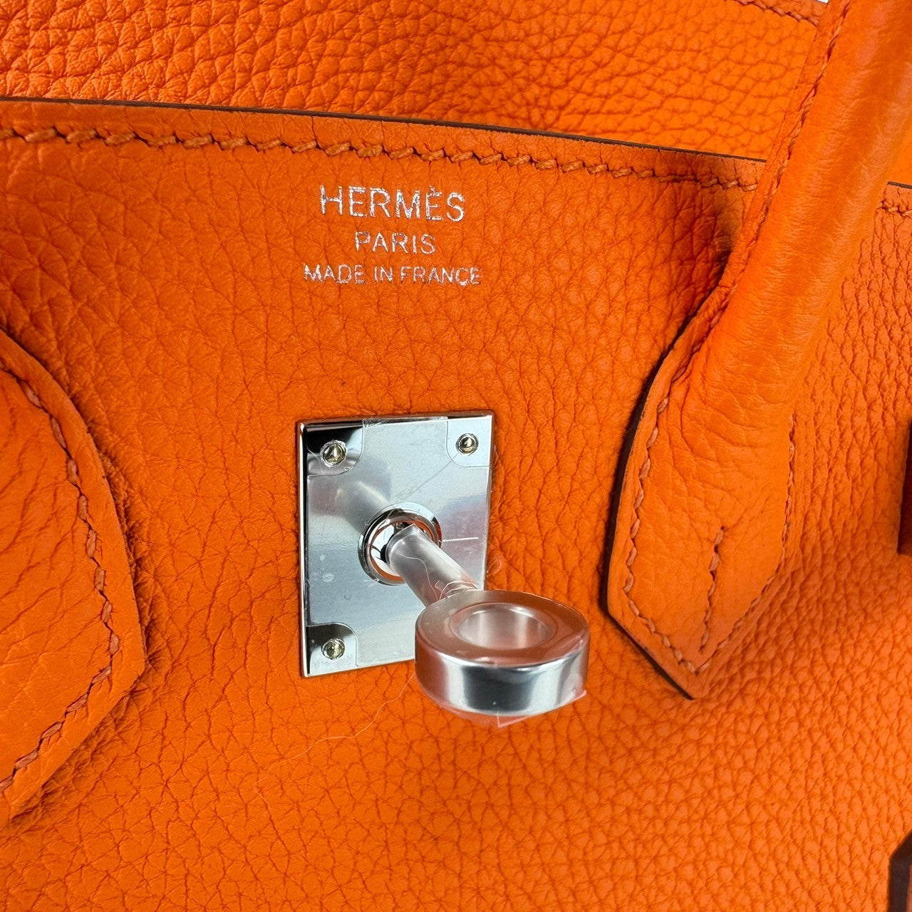 Birkin25 バーキン25 Orange minimum オレンジミニマム PHW シルバー金具 Togo トゴ Stamp-B B刻印