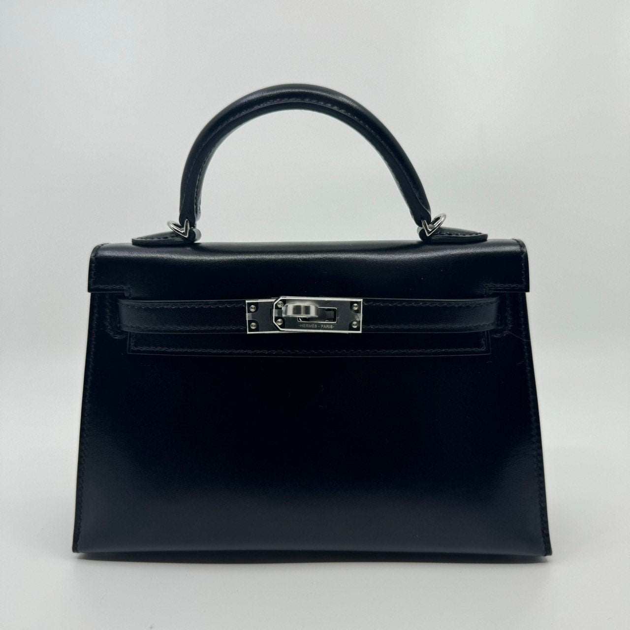 HERMES エルメス Mini kelly ミニケリー Black ブラック PHW シルバー金具 Box calf ボックスカーフ Stamp-Z Z刻印