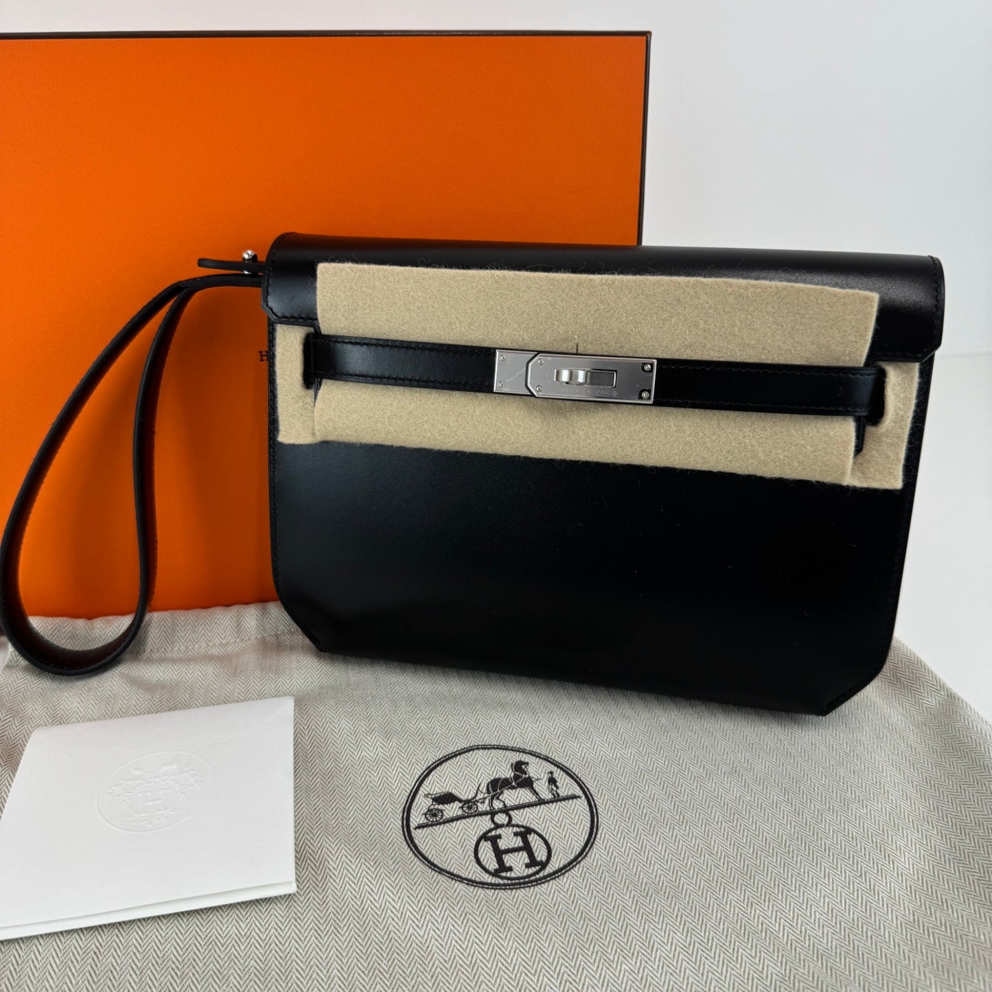 Hermès エルメス Kelly depeche ケリーデペッシュ Stamp-W W刻印 Box calf ボックスカーフ Black ブラック PHW シルバー金具