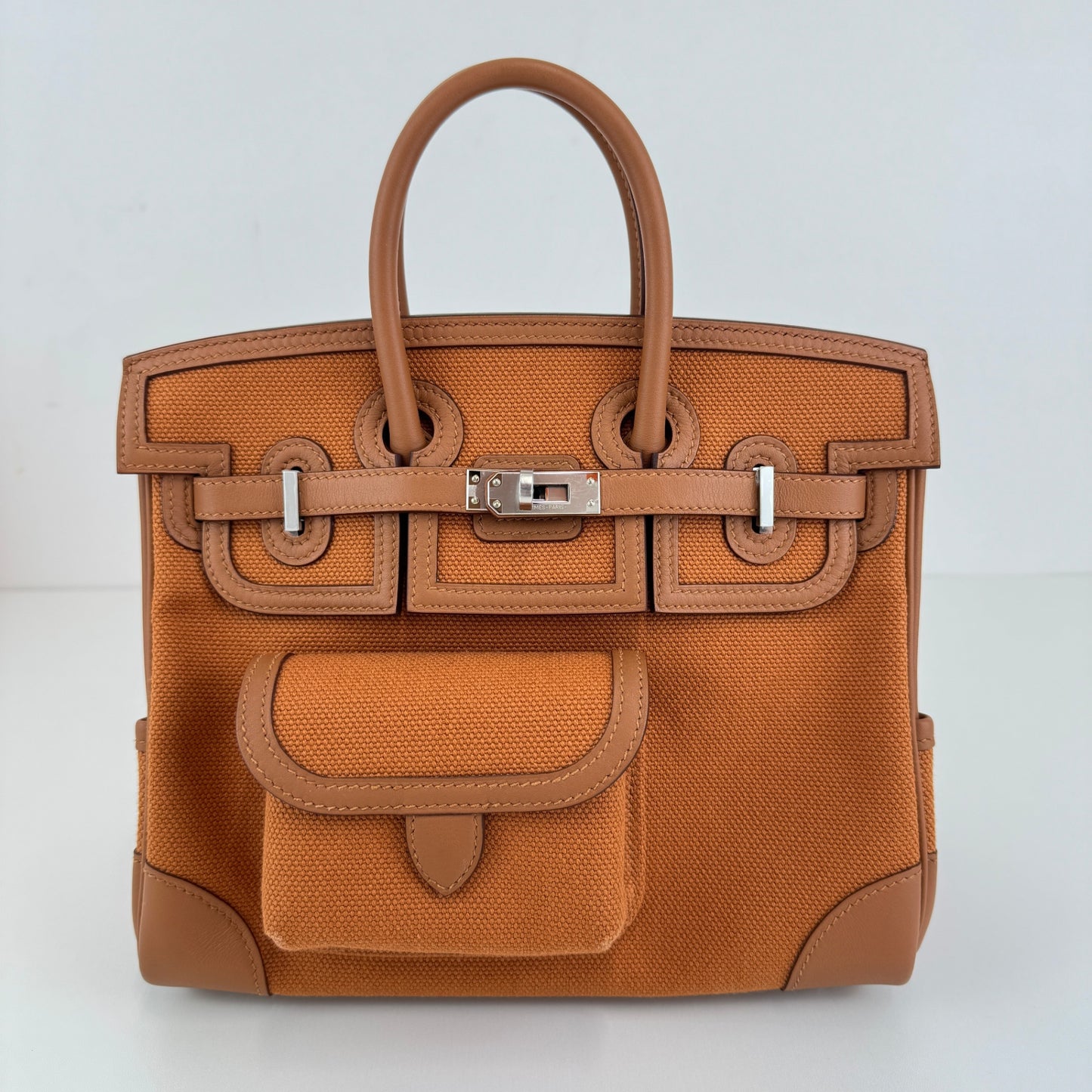 Birkin25 cargo バーキン25 カーゴ Gold ゴールド Toile goelan/Swift トワルゴエラン/スイフト PHW シルバー金具 Stamp-W W刻印