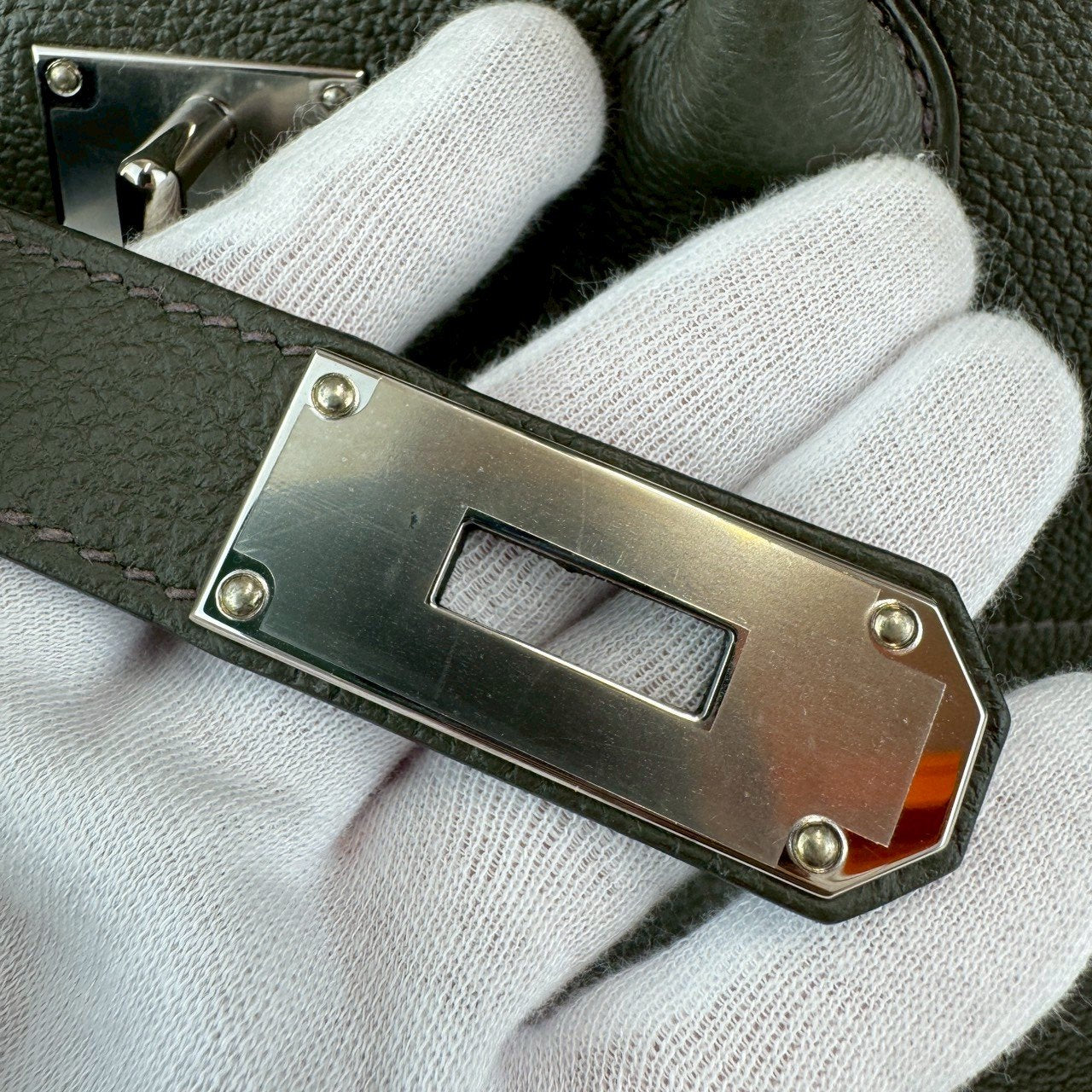 Haut a Courroies オータクロア40 Vert gris ヴェールグリス SV金具 Stamp-U U刻印 Togo トゴ