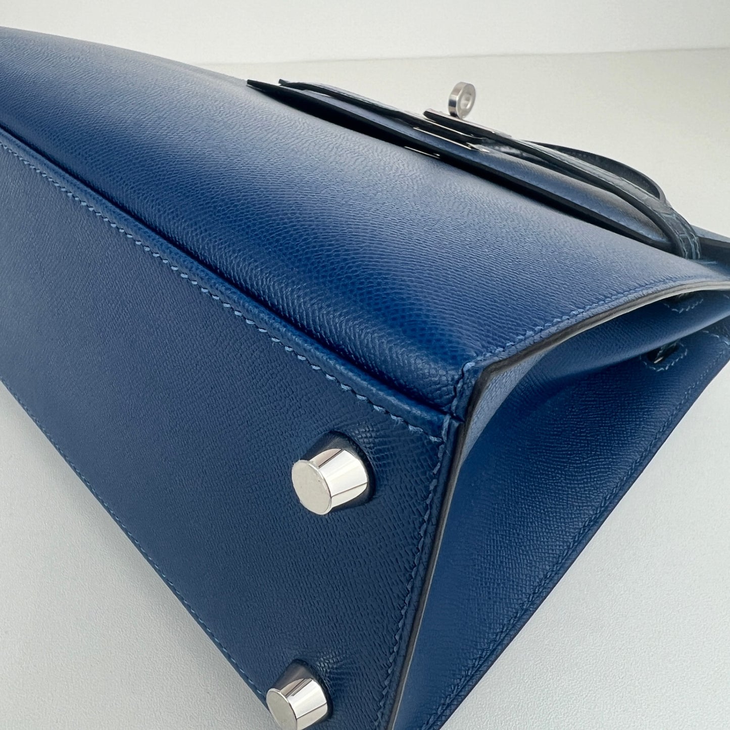 Hermès エルメス Kelly25 ケリー25 Stamp-W W刻印 Madame/Crocodile マダム/クロコダイル Deep blue ディープブルー PHW シルバー金具