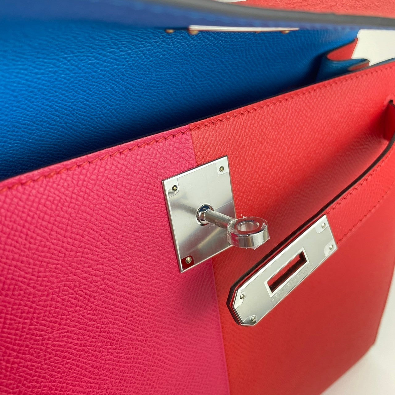 Kelly28 casaque ケリー28 カザック Rouge de coeur/Rose extreme/Bleu zanzibar ルージュデクール/ローズエクストリーム/ブルーザンジバル Epsom エプソン PHW シルバー金具 Z刻 2wayバッグ ショルダーバッグ