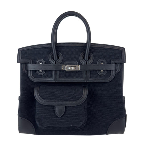 Birkin25 Cargo バーキン25 カーゴ Black ブラック PHW シルバー金具 W刻