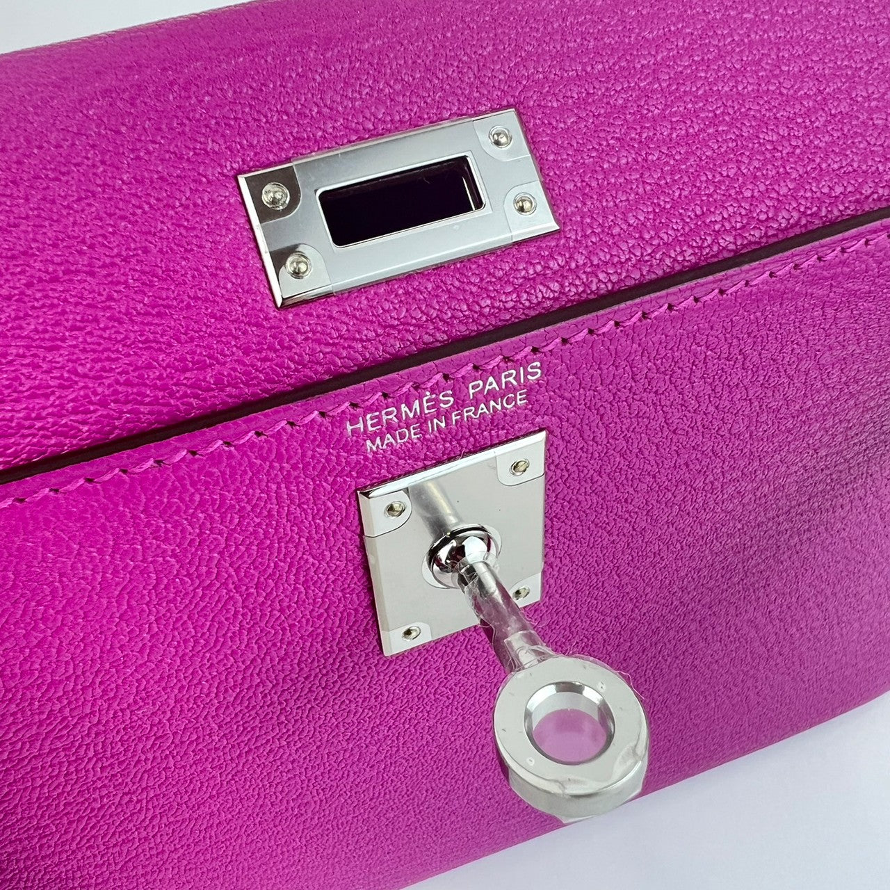 Mini Kelly ミニケリー Magnolia マグノリア Chevre シェーブル PHW シルバー金具 B刻印