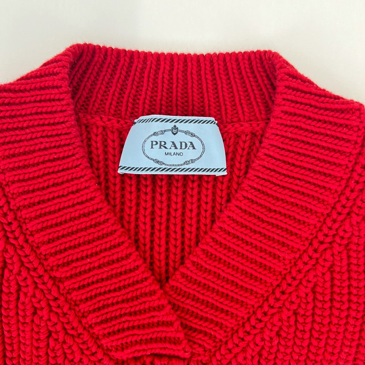 PRADA プラダ コットン ニット レディース レッド P24R1G Red レッド コットン100%