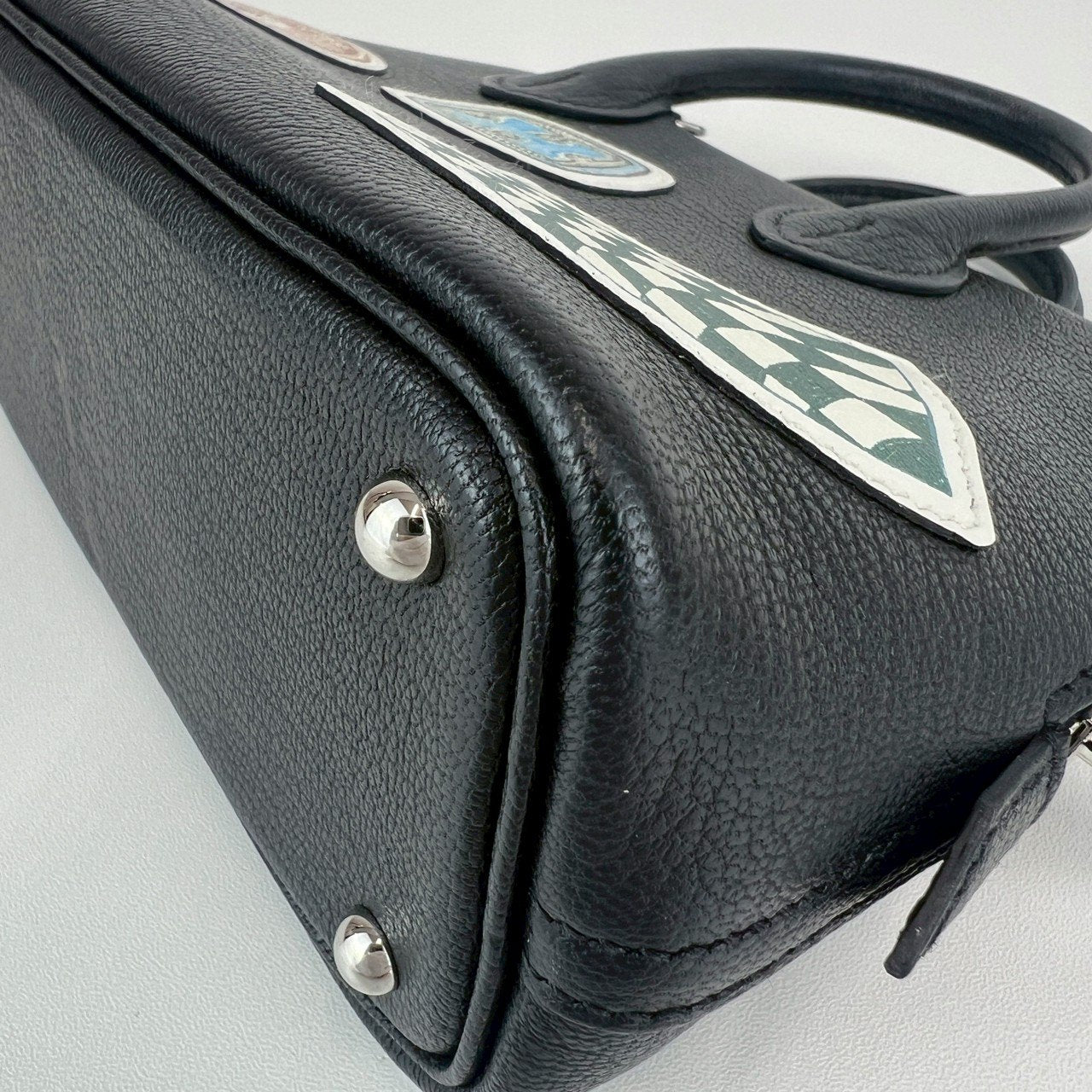 Hermès エルメス Bolide 1923 mini Pique Colle ボリード1923ミニ ピケ コレ 100周年記念モデル Stamp-W W刻印 Chevre シェーブル Black ブラック PHW シルバー金具