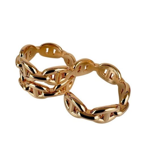 Double chaine d'Andre Enchainee GM #53 シェーヌダンクル アンシェーヌ ダブルリング RGHW ローズゴールド金具 GM 53   13号 幅: 1.43 cm