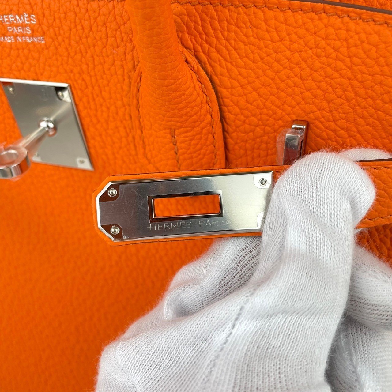 Birkin30 バーキン30 Orangeminium オレンジミニウム Togo トゴ PHW シルバー金具 B刻印