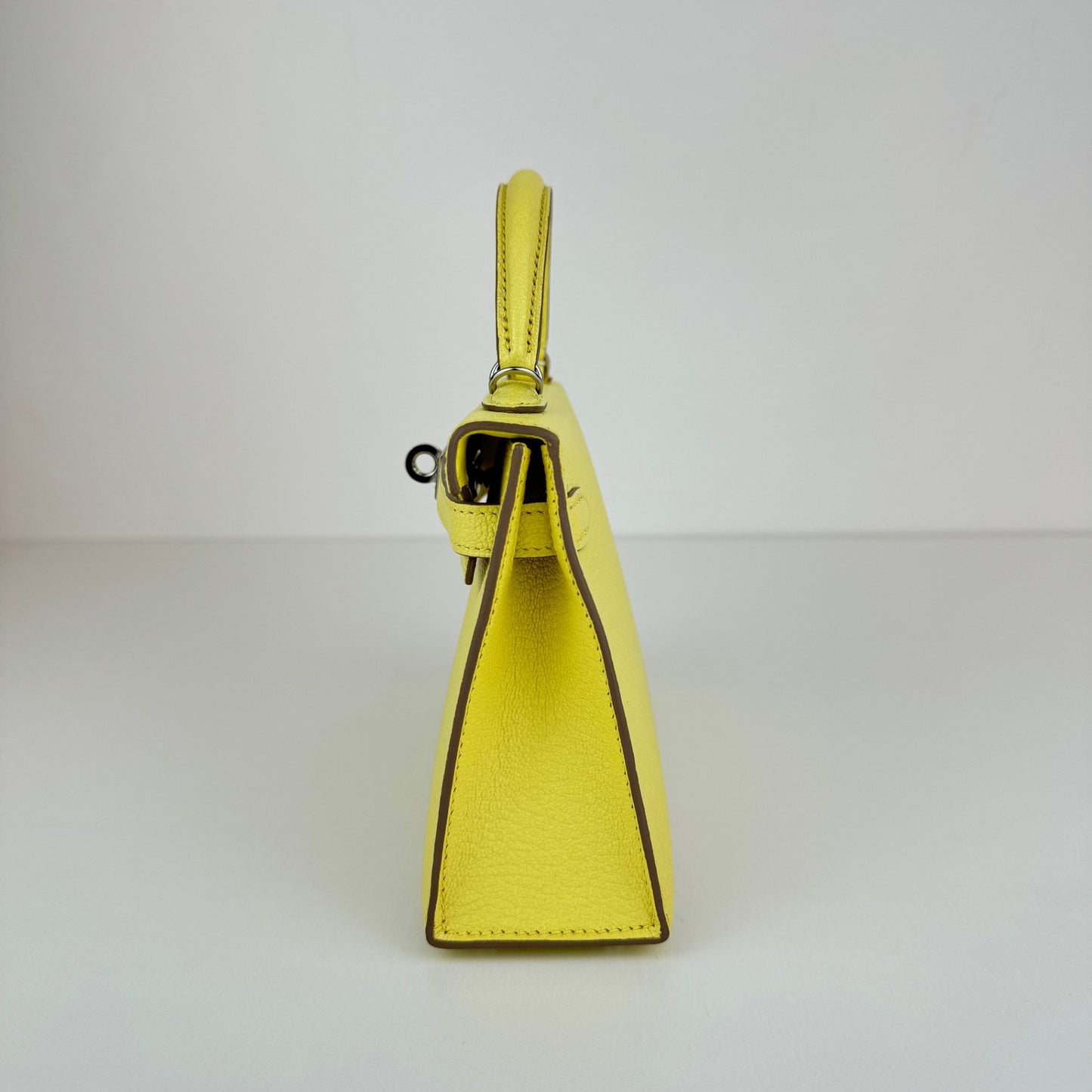 Mini kelly ミニケリー Limoncello リモンチェッロ PHW シルバー金具 Chevre シェーブル Stamp-B B刻印