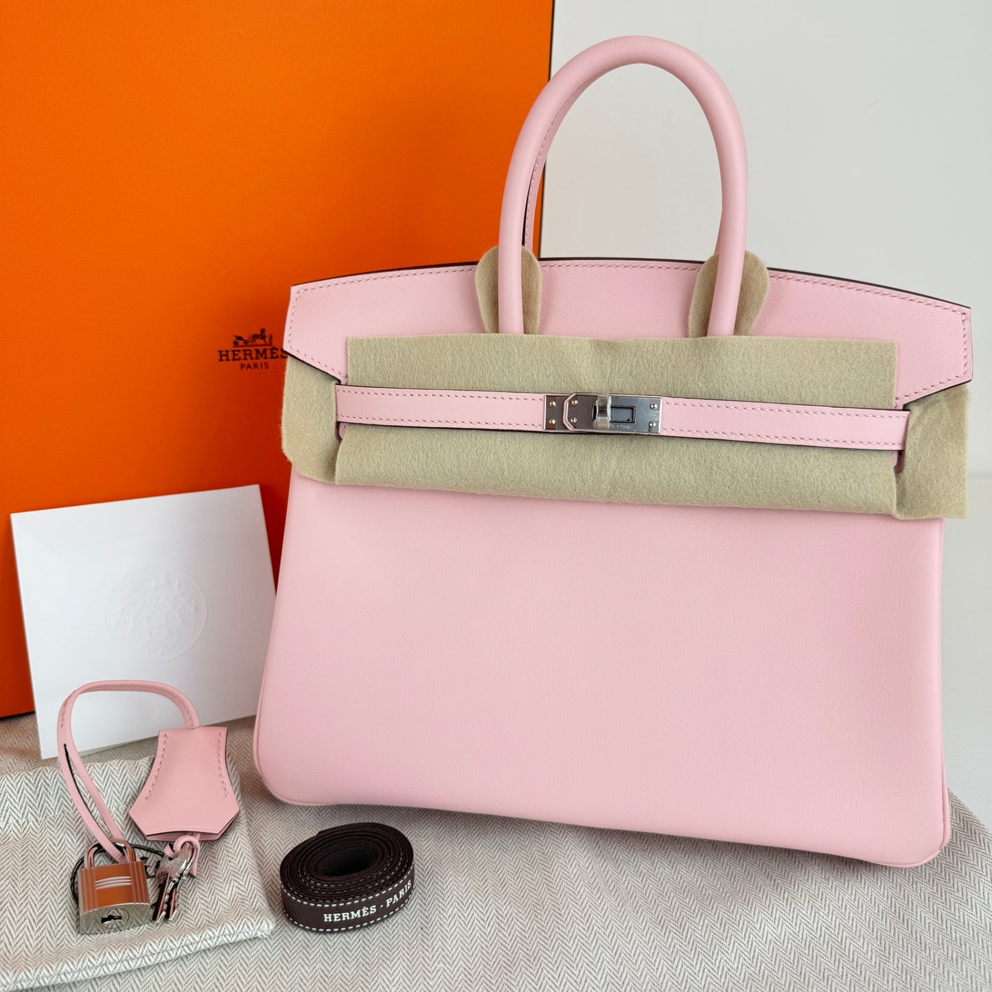 Birkin25 バーキン25 Rose sakura ローズサクラ Swift スイフト PHW シルバー金具 Stamp-W W刻印