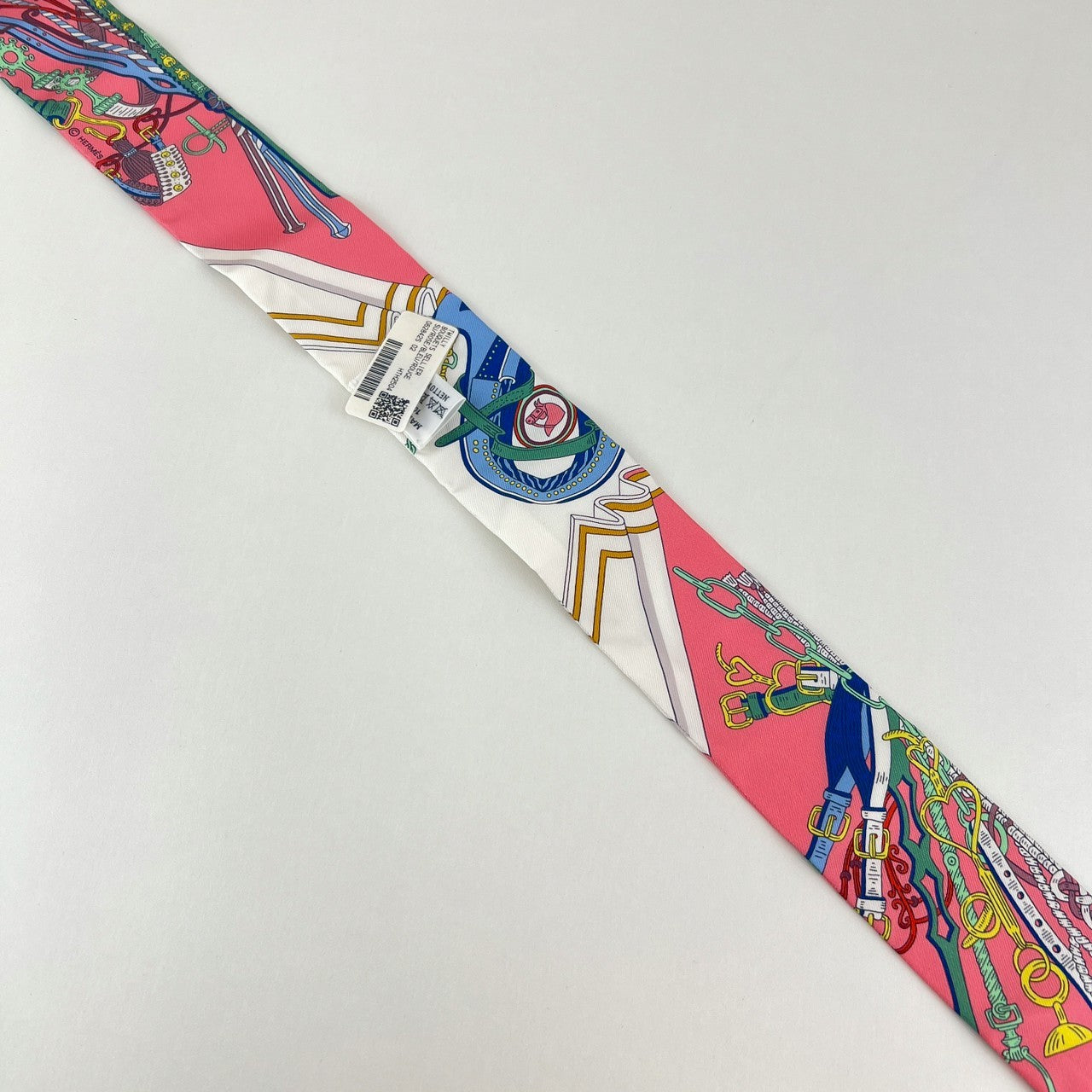 Hermès エルメス Twilly ツイリー 絹 100% マルチカラー ピンク