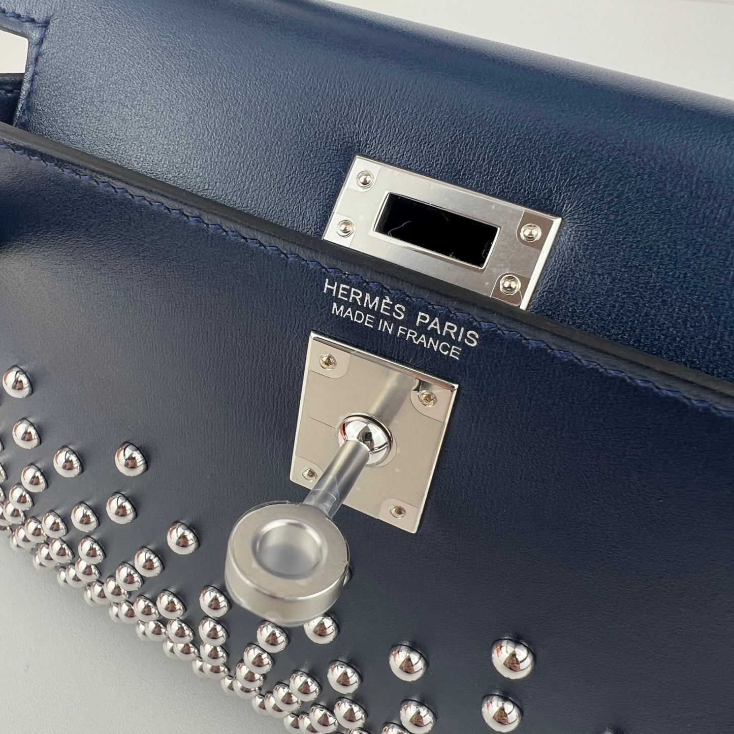 Mini kelly cloute ミニケリークルーテ Blue abysse ブルーアビス PHW シルバー金具 Stamp-K K刻印 Box calf ボックスカーフ