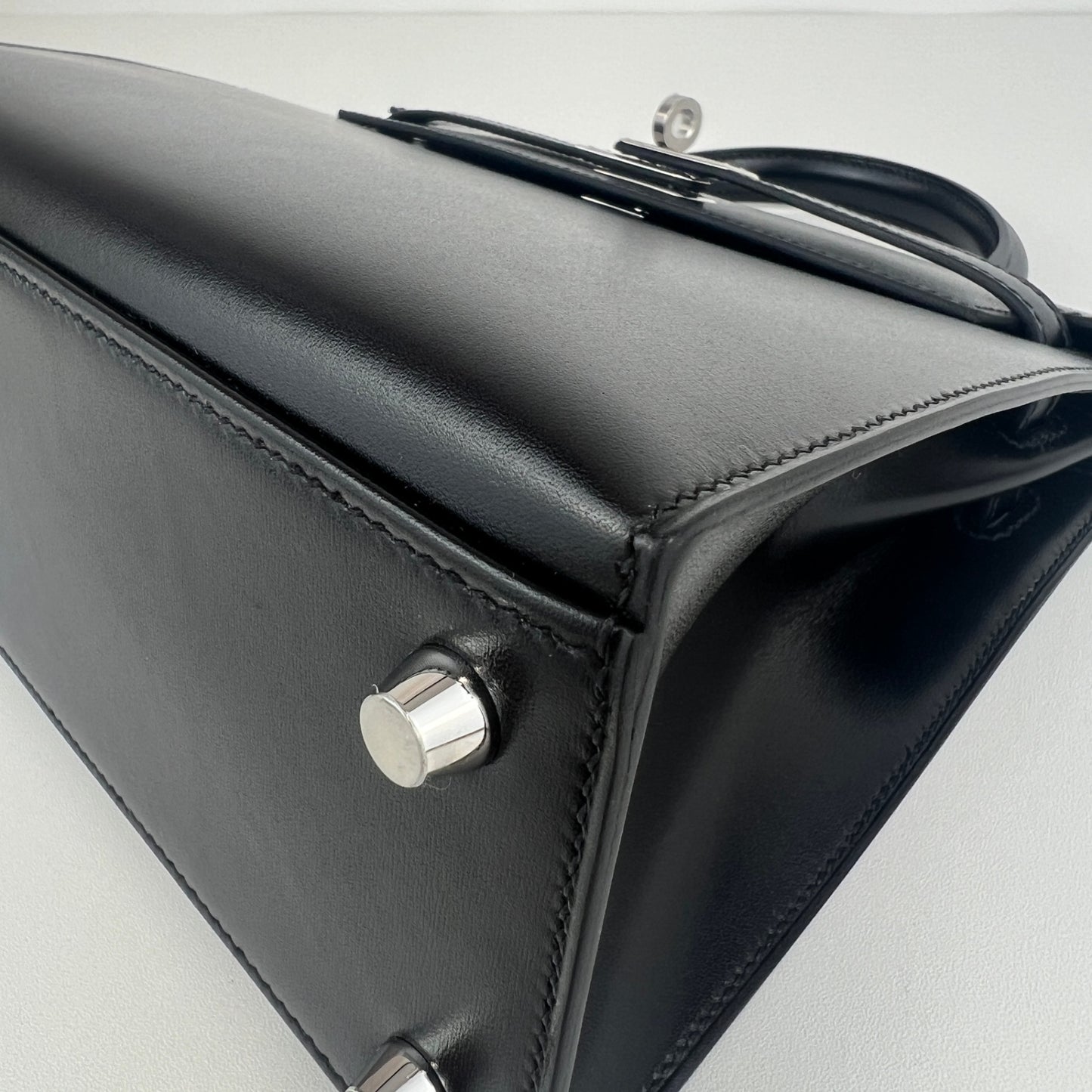 Hermès エルメス Kelly25 sellier ケリー25 セリエ Stamp-W W刻印 Box ボックス Black ブラック PHW シルバー金具