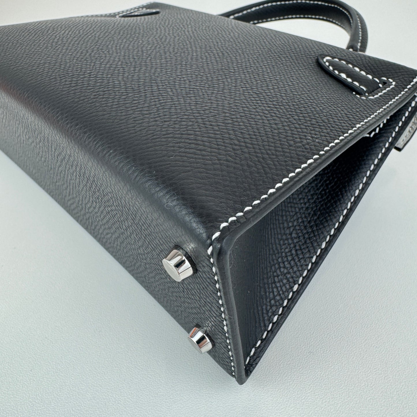 Mini kelly SO ミニケリー スペシャルオーダー Black ブラック/Gris perle グリパール Epsom エプソン PHW シルバー金具 Stamp-K K刻印