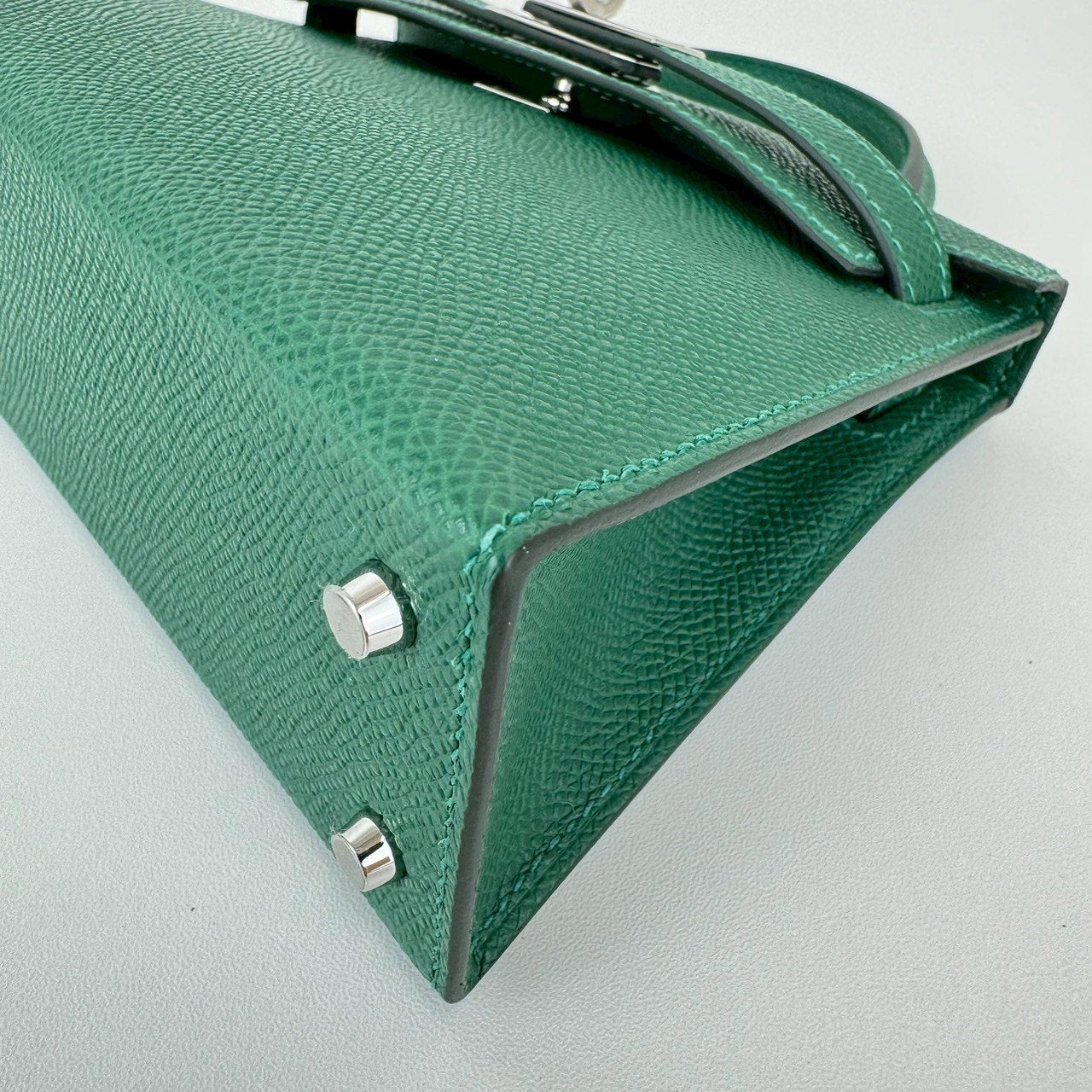 Mini kelly ミニケリー Stamp-W W刻印 Epaom エプソン Vert moyen ヴェールモワイヤン PHW シルバー金具