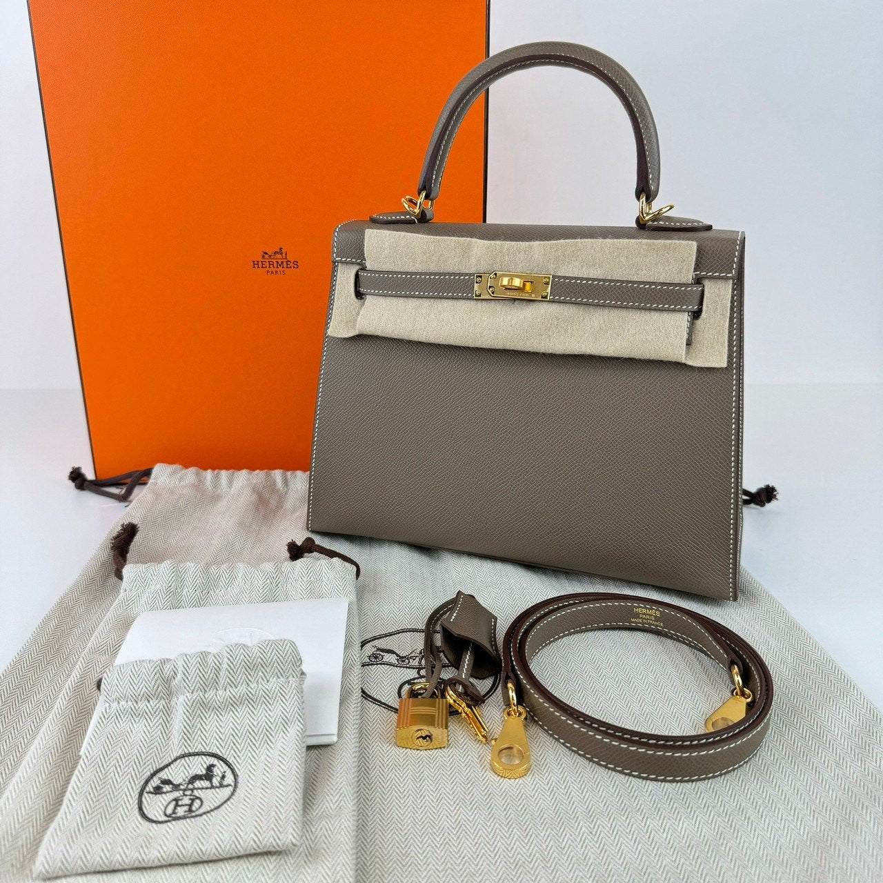 Kelly25 ケリー25 Etoupe エトープ GHW ゴールド金具 Epsom エプソン Stamp-W W刻印
