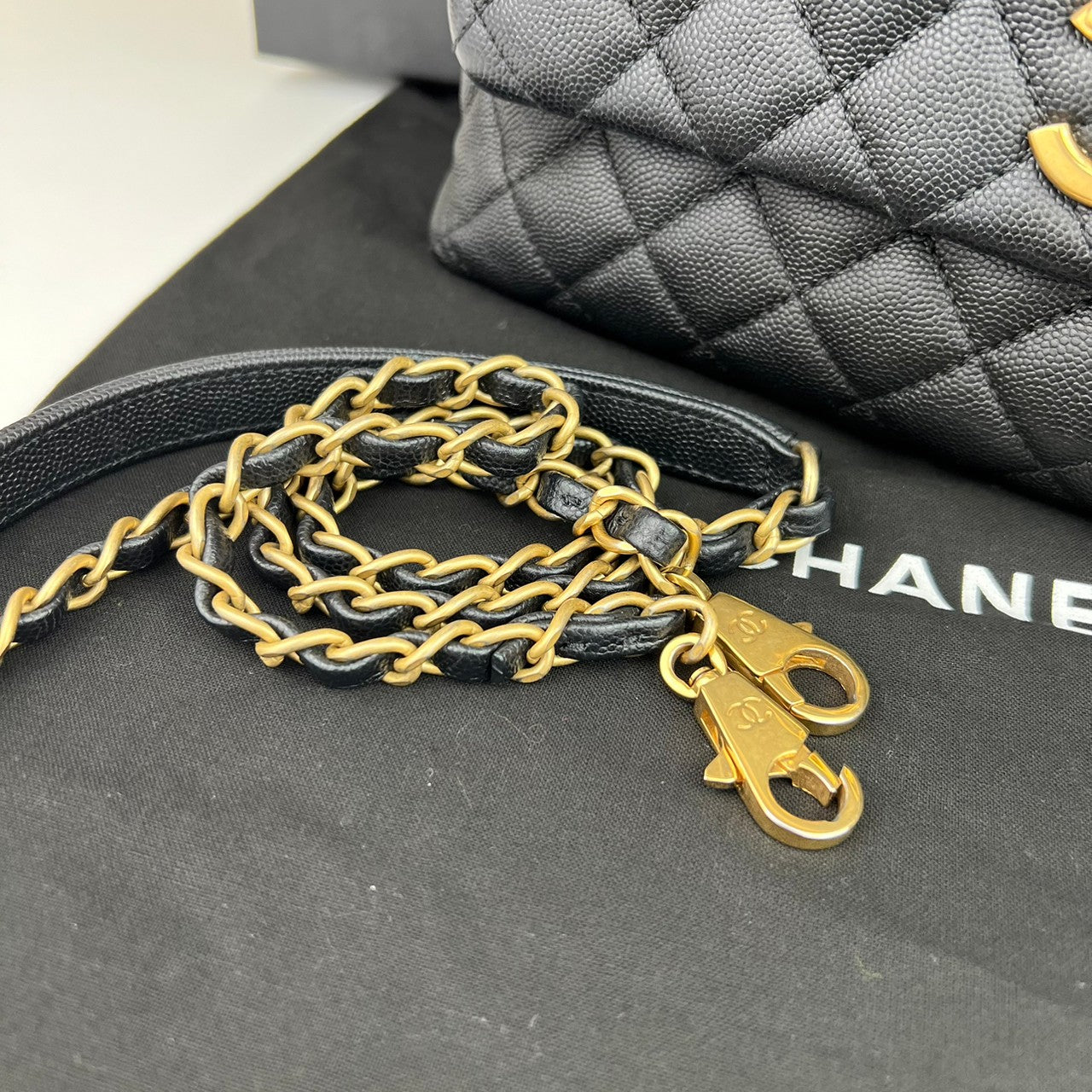 Coco Handle ココハンドル レディース チェーンショルダーバッグ Black ブラック GHW ゴールド金具 キャビアスキン