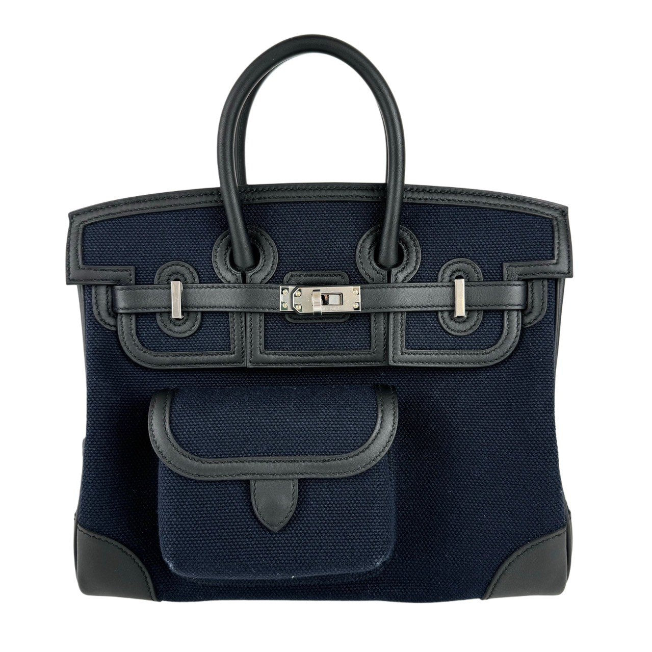 Birkin25 cargo バーキン25 カーゴ Blue marine ブルーマリン Toile gieland/Swift トワルゴエラン/スイフト PHW シルバー金具 Stamp-W W刻印