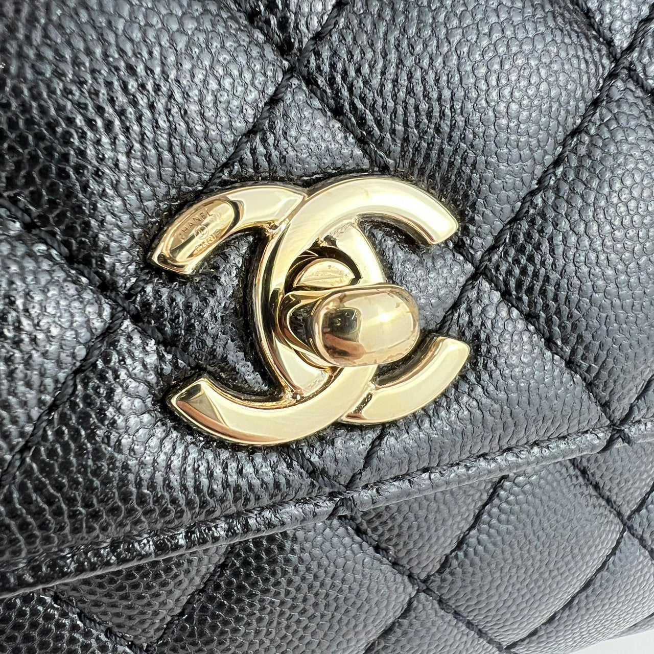 ココハンドル24 Caviar skin キャビアスキン Black ブラック GHW ゴールド金具