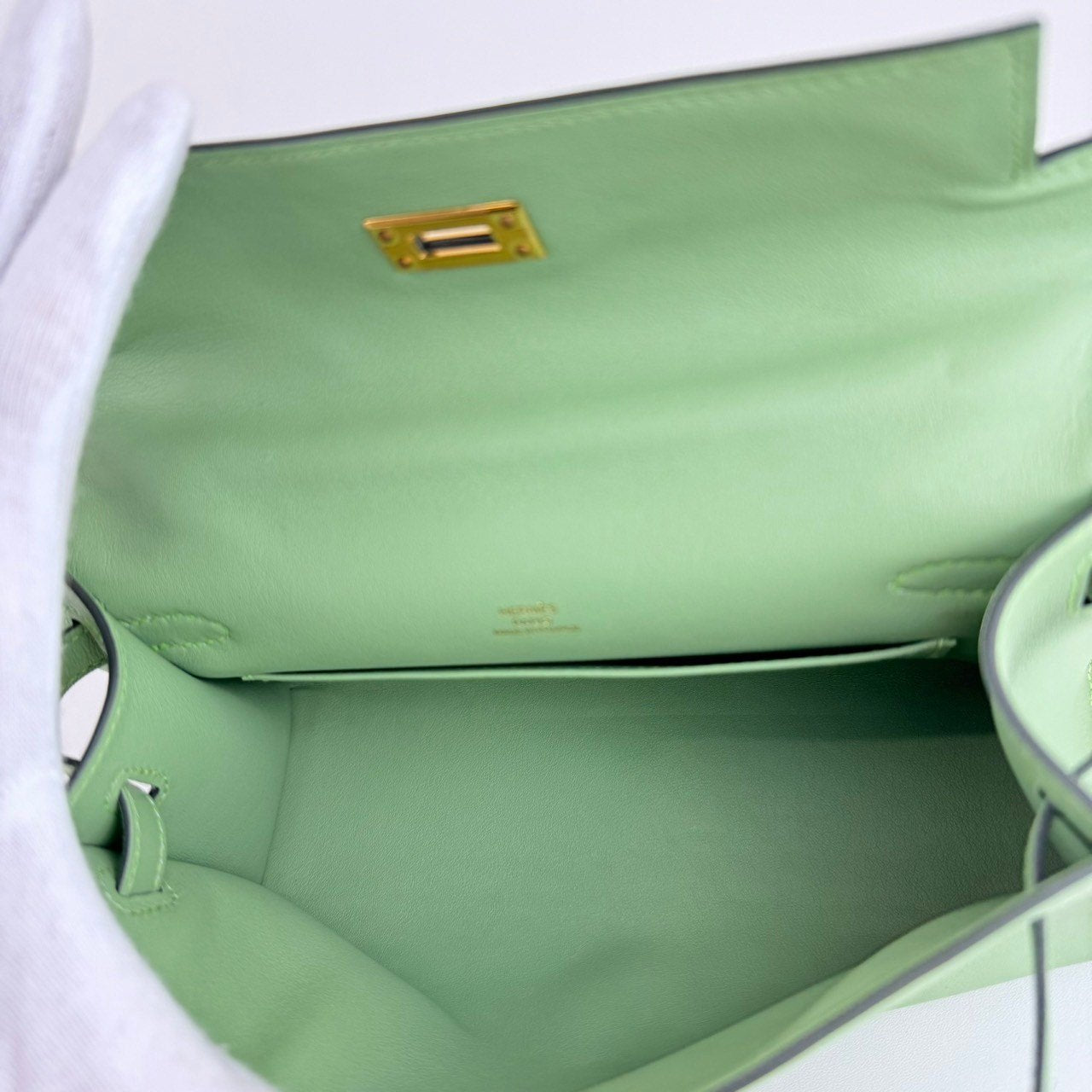 Kelly pochette ケリーポシェット Vert criquet ヴェールクリケット Swift スイフト GHW ゴールド金具 Stamp-B B刻印