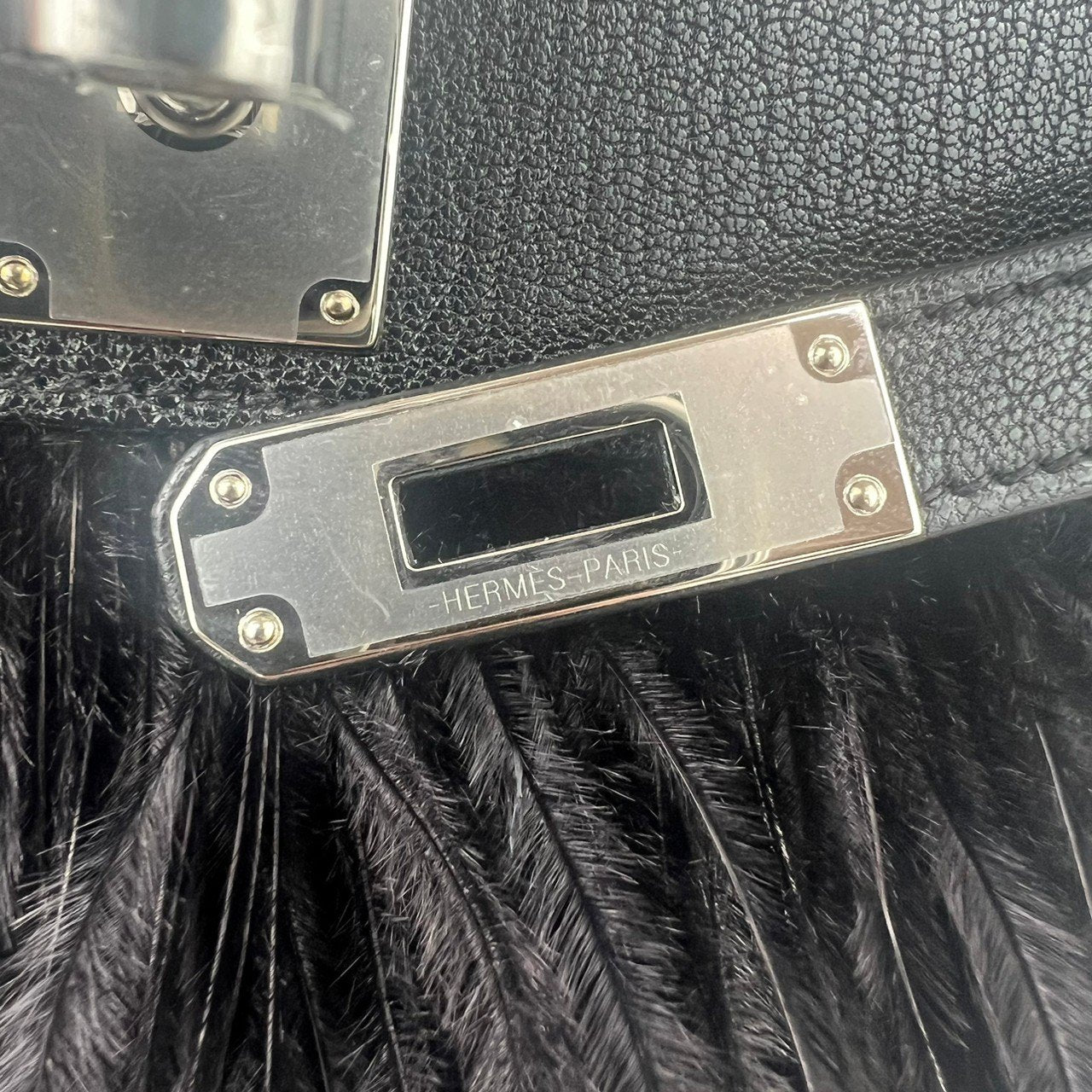 Kelly Elan feather ケリーエランフェザー Black ブラック Madame マダム PHW シルバー金具 Stamp-W W刻印