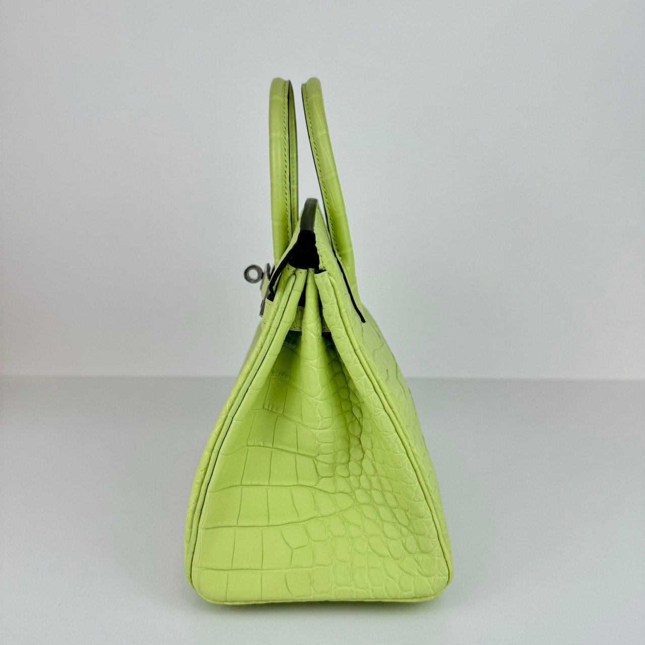 Birkin25 バーキン25 Jaune bourgeon ジョーヌブルジョン Alligatorアリゲーター PHW シルバー金具 Stamp-U U刻印