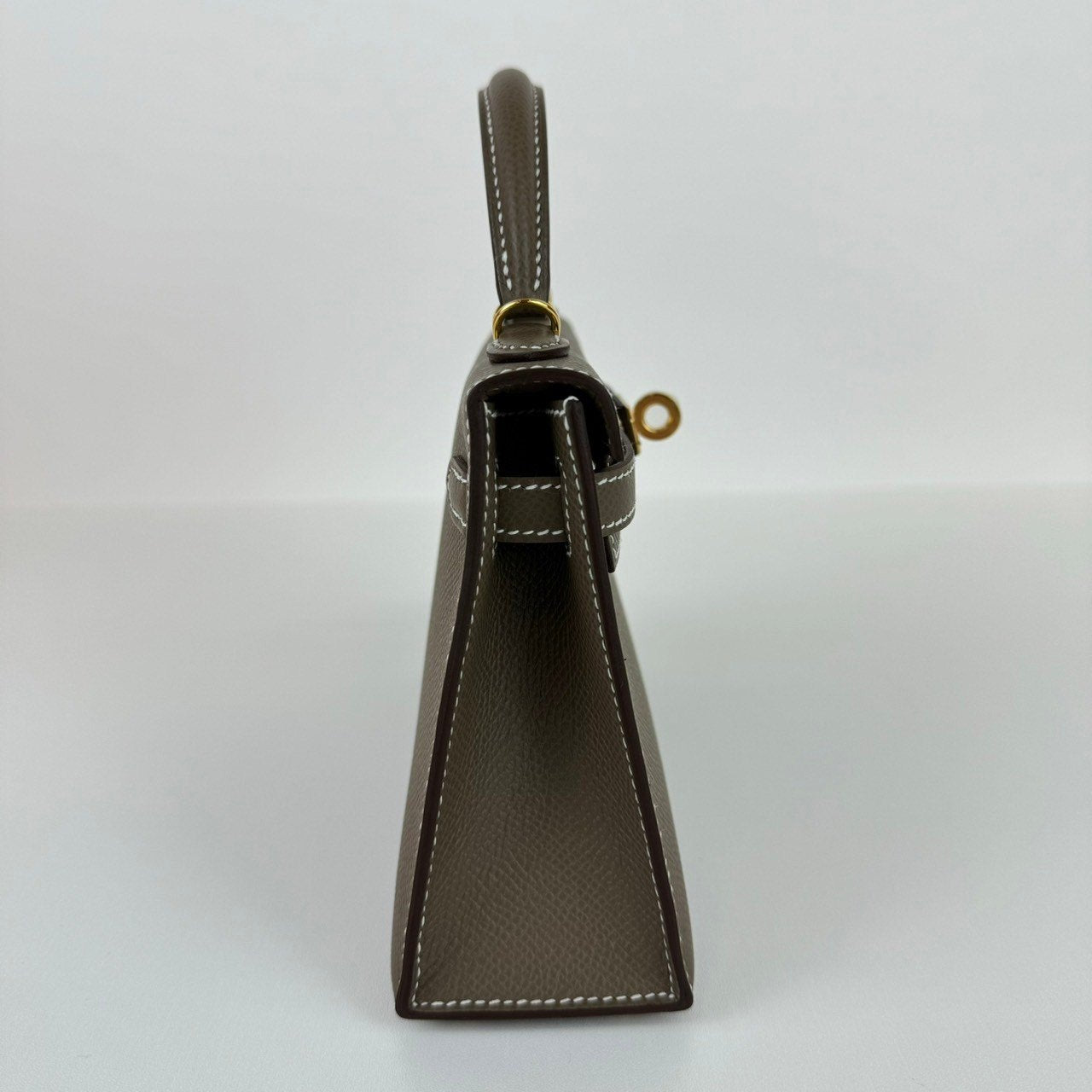 Mini kelly ミニケリー Stamp-W W刻印 Epsom エプソン Etoupe エトープ GHW ゴールド金具