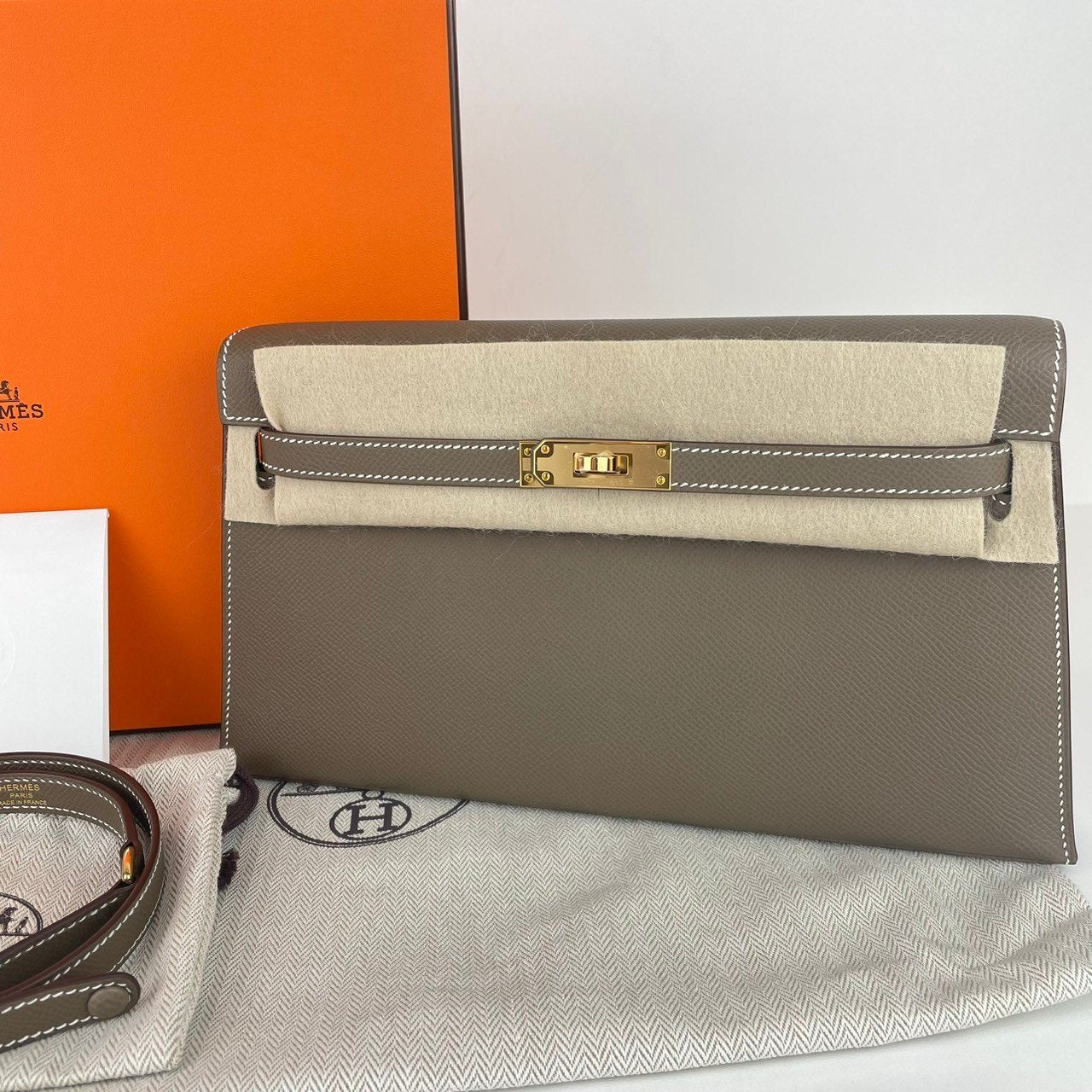 Kelly Elan ケリーエラン Etoupe エトープ Epsom エプソン GHW ゴールド金具 Stamp-W W刻印