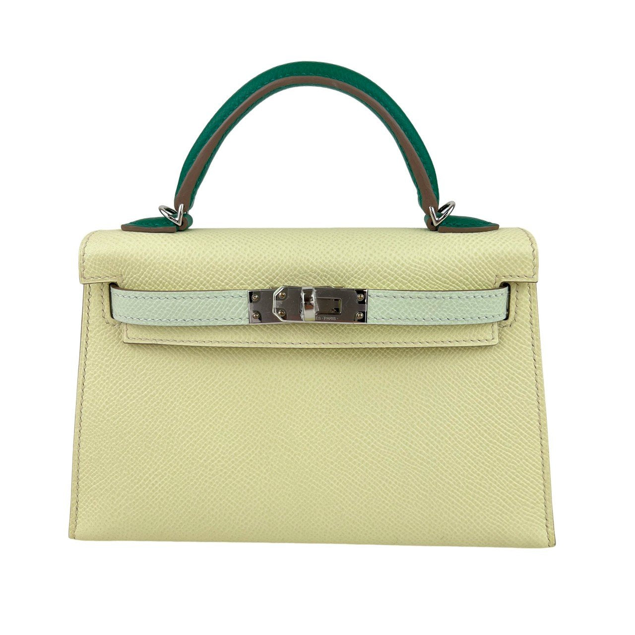 Mini kelly toricolor ミニケリートリコロール Jaune milton/Vert fizz/Vert vertigo ジョーヌミルトン/ヴェールフィズ/ヴェールヴェルティゴ PHW シルバー金具 Epsom エプソン Stamp-W W刻印