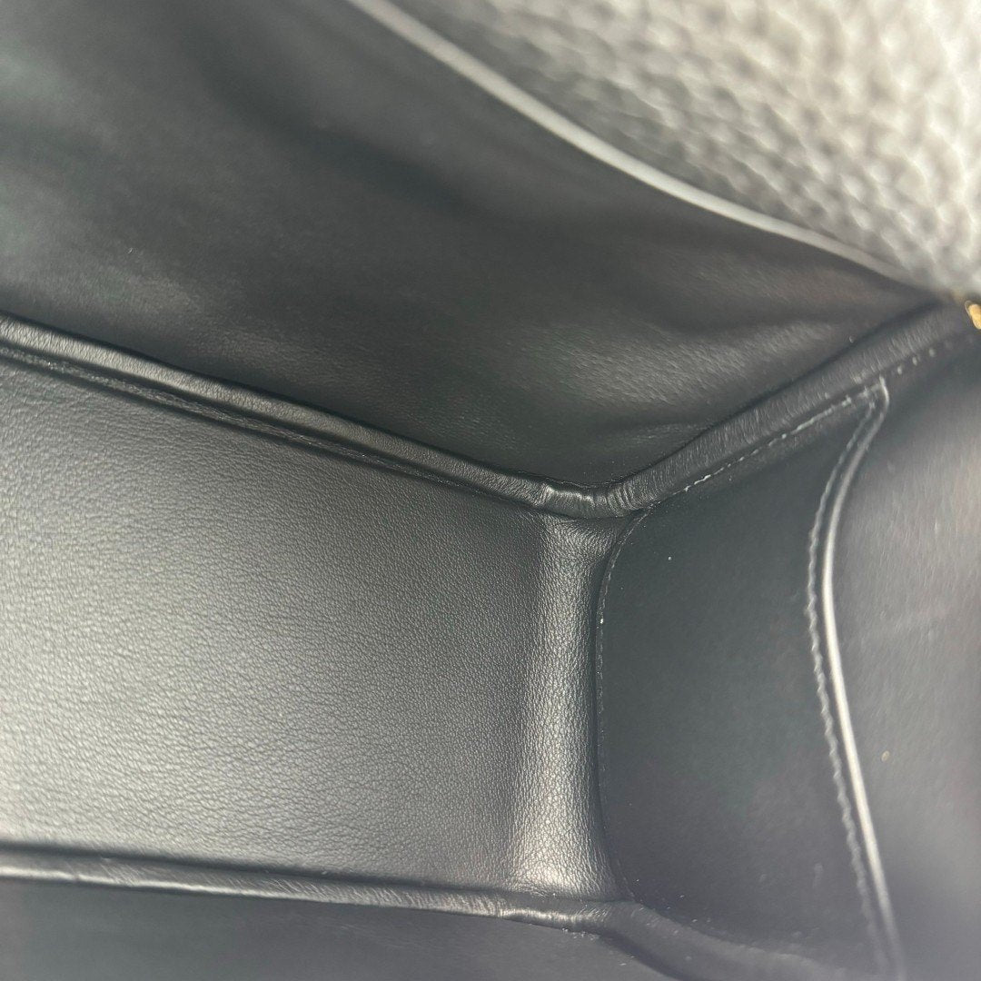 HERMES エルメス Lindy mini リンディミニ Black ブラック GHW ゴールド金具 Taurillon Clemence トリヨンクレマンス Stamp-B B刻