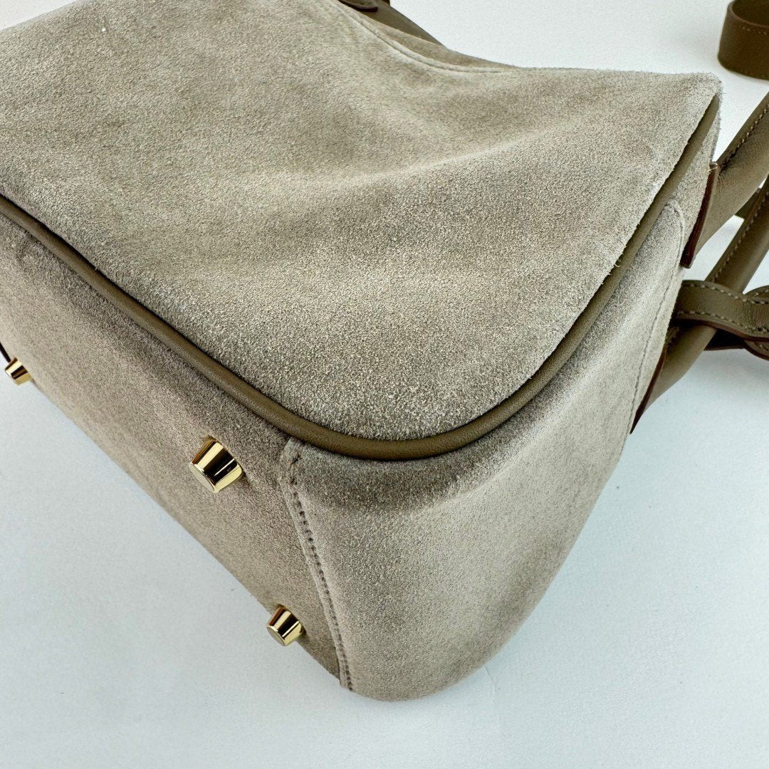HERMES エルメス Lindy mini リンディミニ Gris caillou グリカイユ GHW ゴールド金具 Veau Grizzly ヴォーグリズリー Stamp-B B刻
