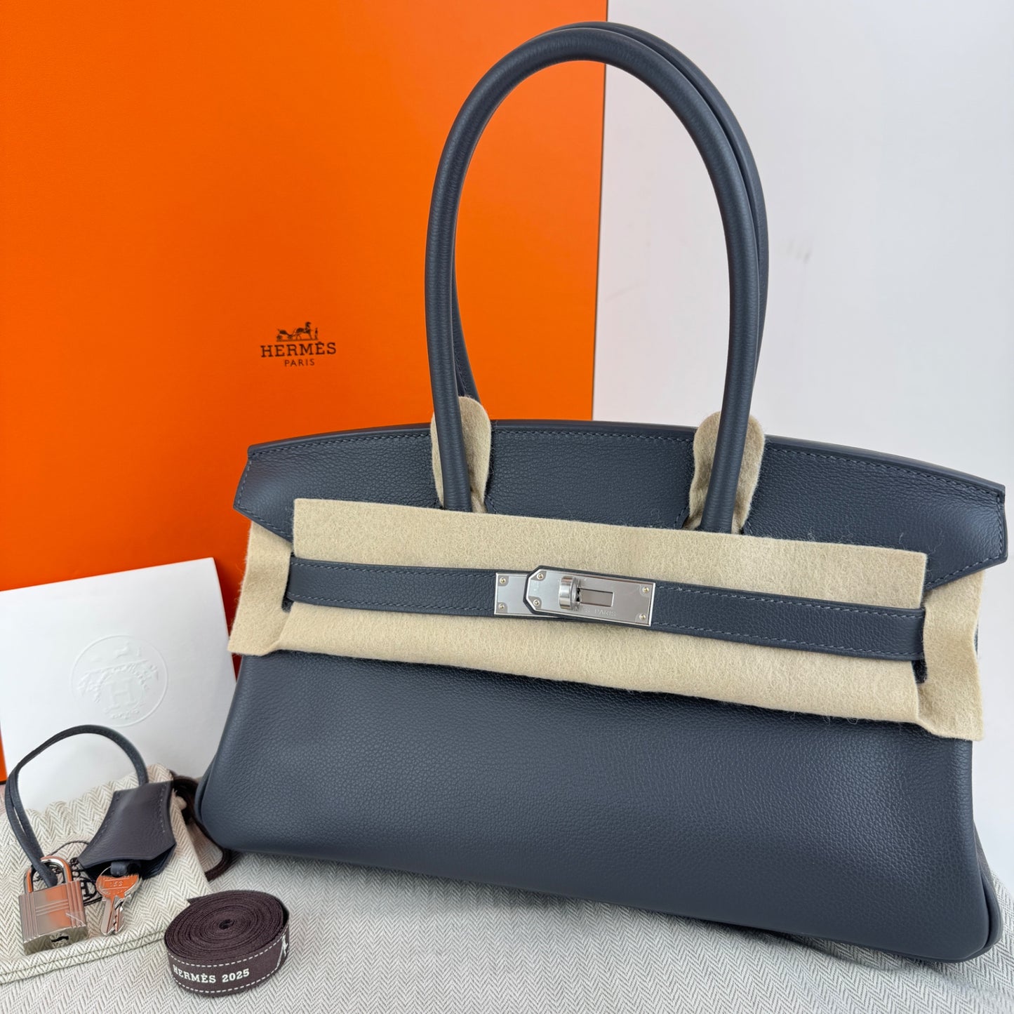 Shoulder Birkin29 ショルダーバーキン29 Ardoise アルドワーズ PHW シルバー金具 Stamp-K K刻印 Evercolor エバーカラー