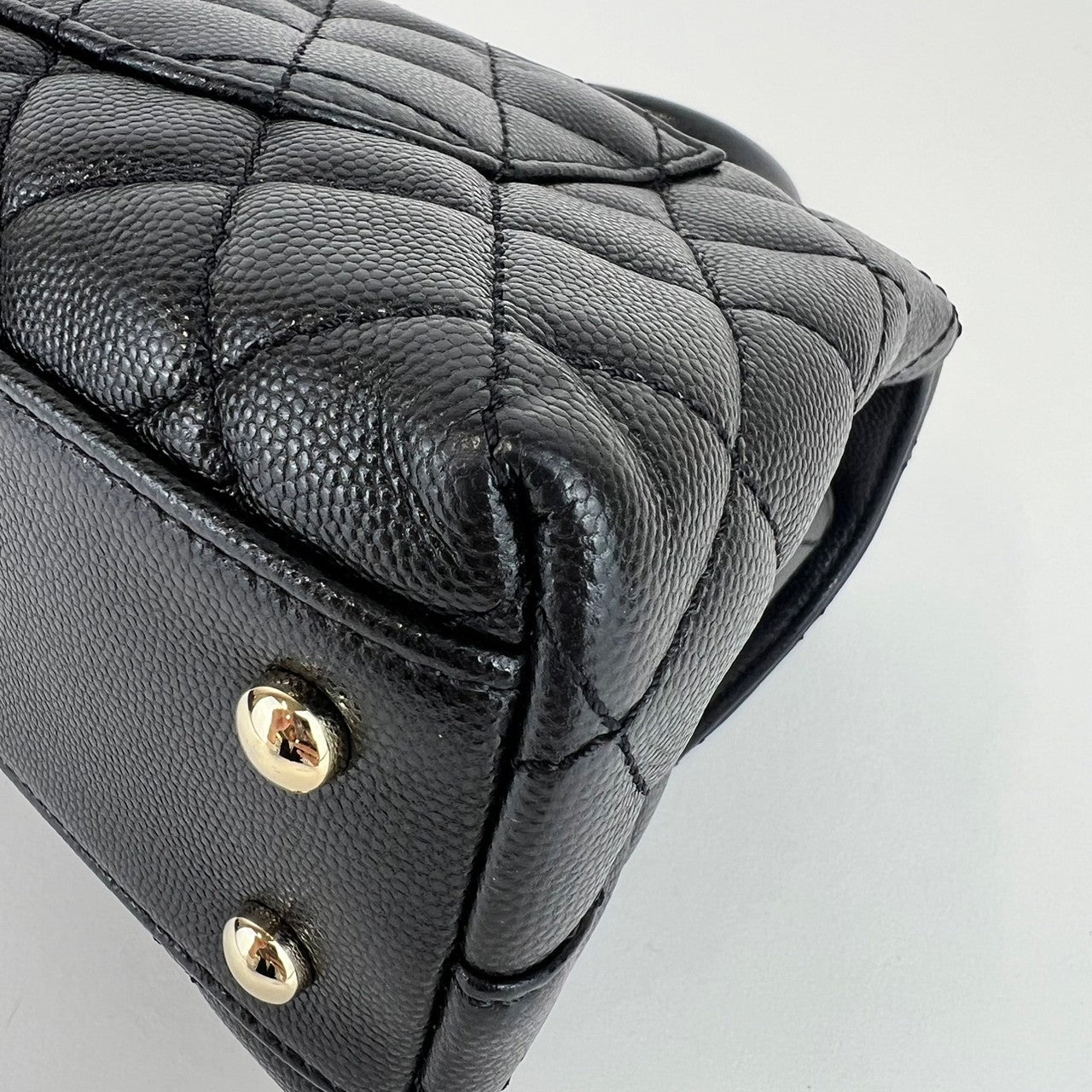 ココハンドル24 Caviar skin キャビアスキン Black ブラック GHW ゴールド金具