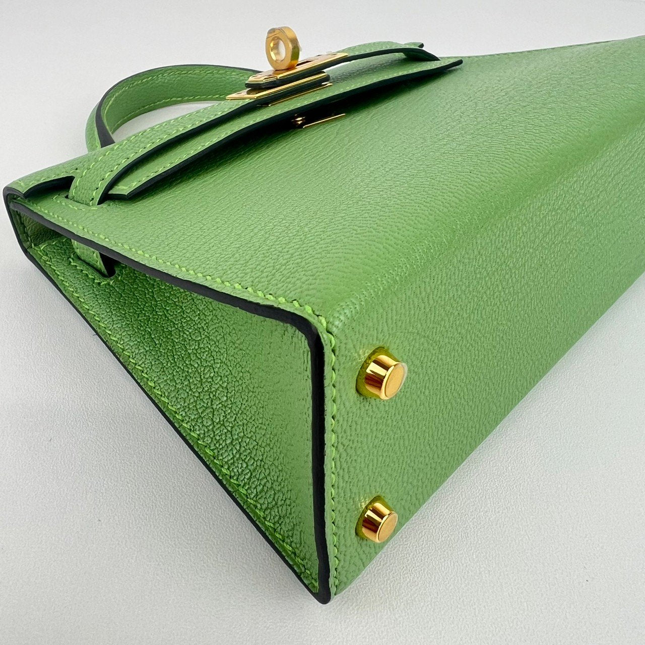 Mini kelly ミニケリー Vert criquet ヴェールクリケット GHW ゴールド金具 Chevre シェーブル Stamp-Z Z刻印