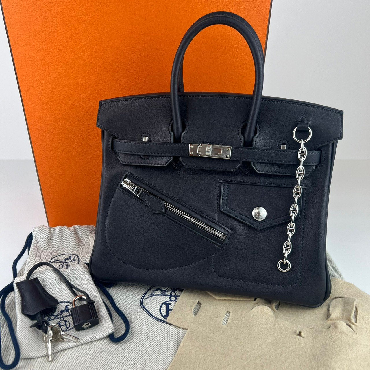 Birkin25 Rock バーキン25ロック Black ブラック PHW シルバー金具 B刻印 Veau Volupto ヴォーヴォリュプト