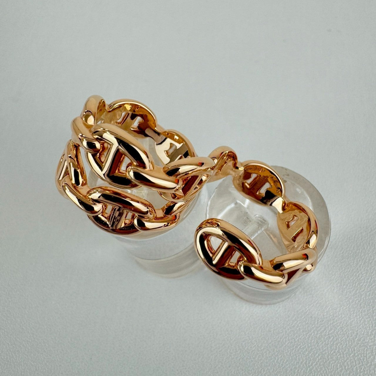 Double chaine d'Andre Enchainee GM #53 シェーヌダンクル アンシェーヌ ダブルリング RGHW ローズゴールド金具 GM 53 13号 幅: 1.43 cm