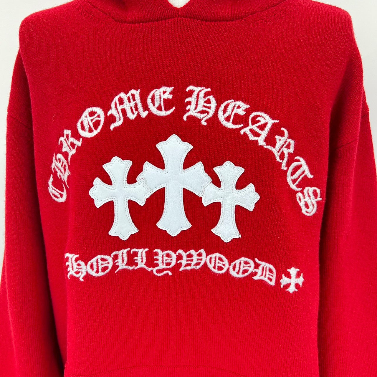 Chrome Hearts クロムハーツ パーカー レッド ホワイトロゴ メンズ XL