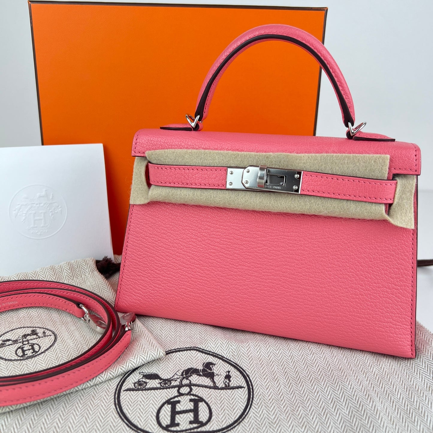 Mini kelly verso ミニケリーヴェルソ Rose ete ローズエテ PHW シルバー金具 Stamp-B B刻